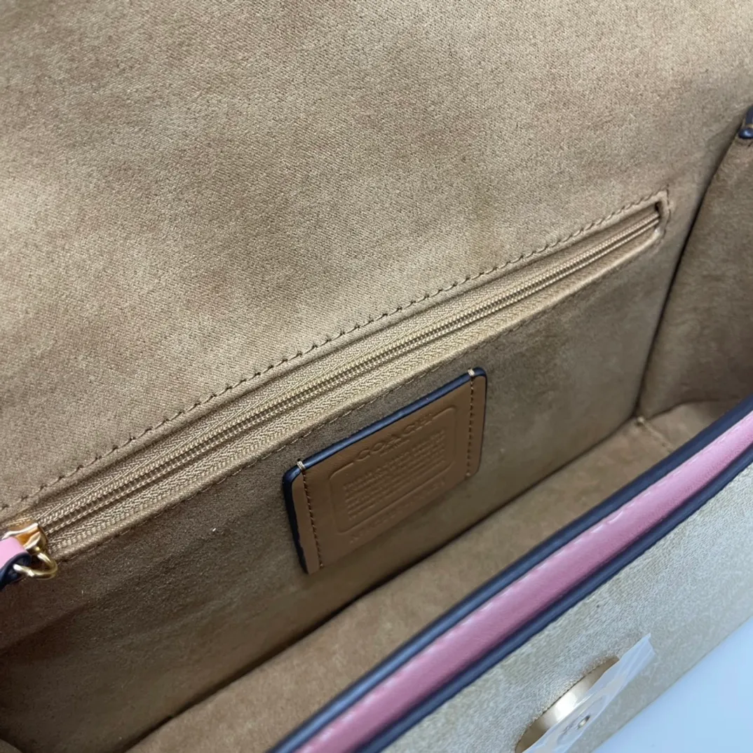 Top original order batch 500💰COACH/model CE621. Coach Outlet's new color-blocked classic logo MORGAN shoulder bag underarm bag. Size 26X14X6