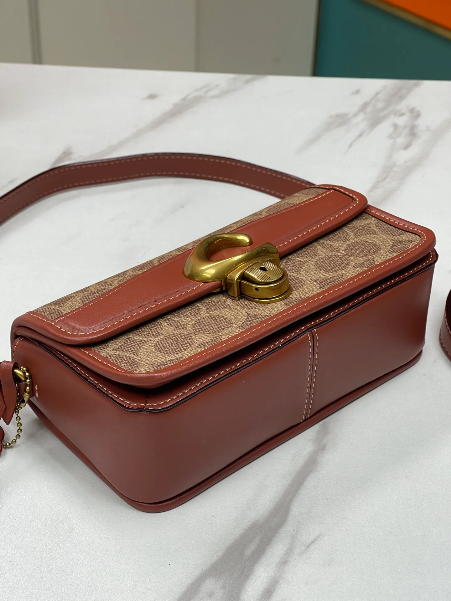 Batch 480💰Coach's new Coach baguette leather crossbody bag [Rose][Rose] model CE764 women's bag STUDIO BAGUETTE, size: 20*10*7[Fireworks][Fireworks][Fireworks]