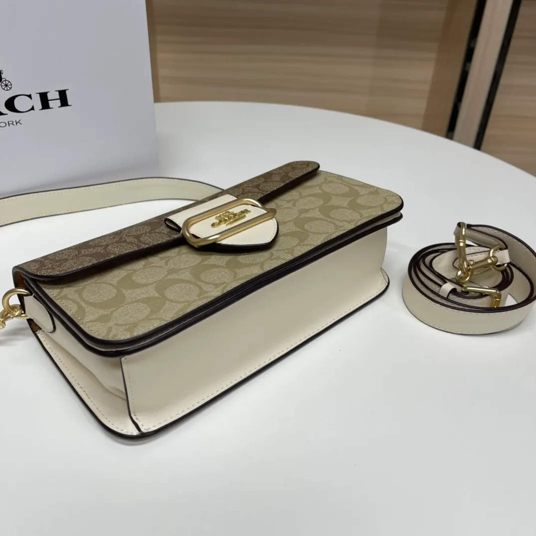 Top original order batch 500💰COACH/model CH506. Coach Outlet women's bag color matching classic logo MORGAN shoulder bag armpit bag. Size 26X14X6