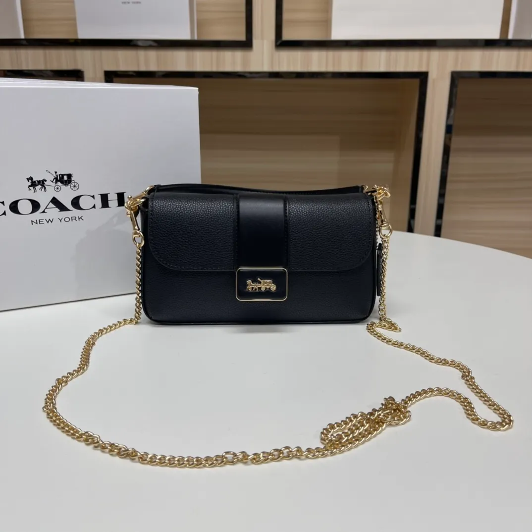 Batch 420💰COACH Classic Outlet New GRACE flip shoulder crossbody bag for women, model CC033. Size: 22X12.5X5.5