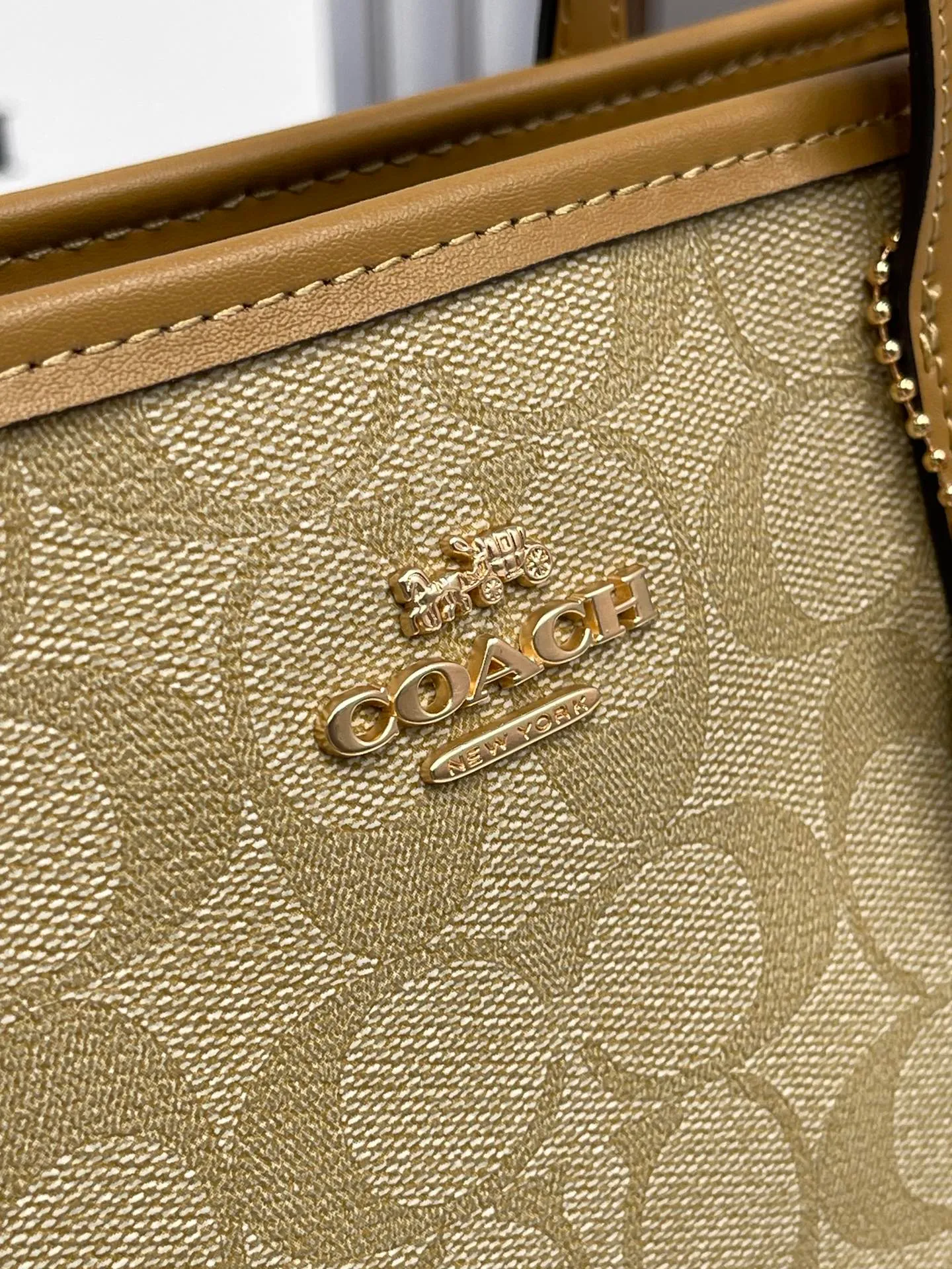 Top original order batch 340💰coach/Coach new new product CN733 CN183 Latest carriage mini double-sided tote bag shopping bag top original order batch VC with leather CITY classic logo coated canvas with smooth leather details. Internal zip pocket. Size 23·11·20.5