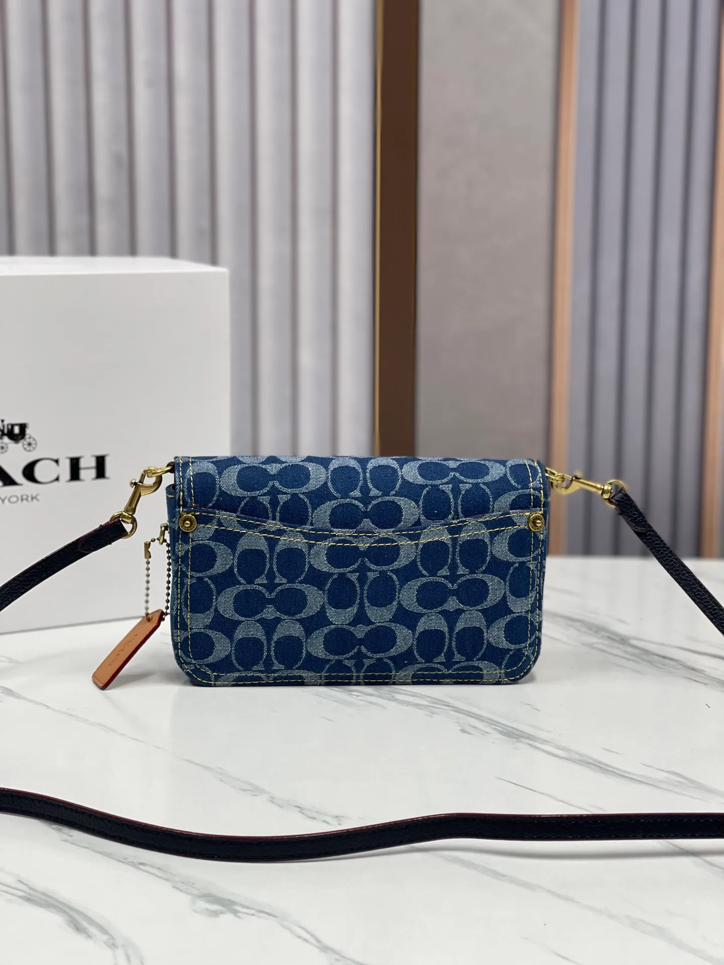 Top original order batch 420💰COACH new model CS126 counter synchronized Hayden crossbody bag fashionable simple versatile denim blue shoulder bag size 20*12*3