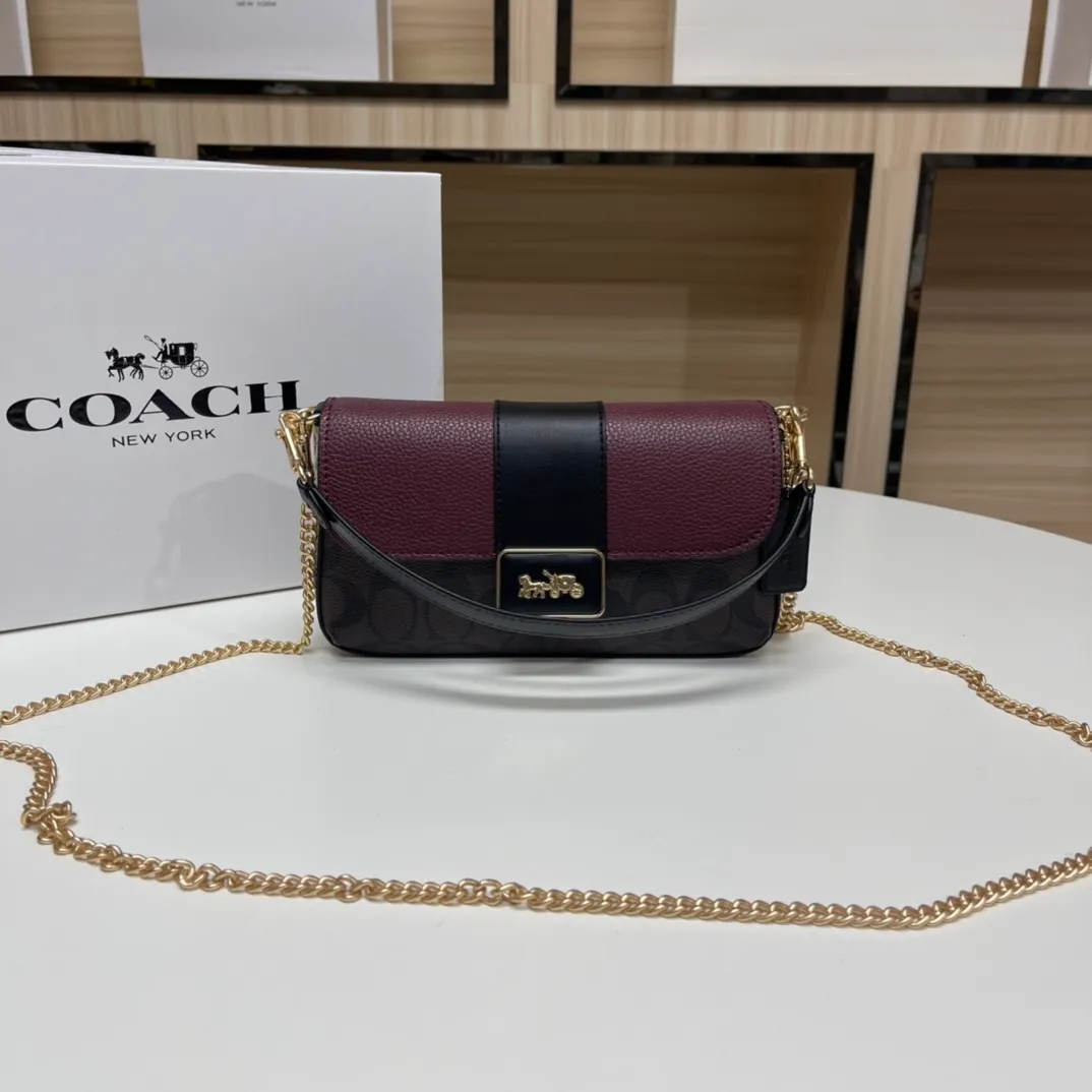 Batch 420💰COACH Classic Outlet New GRACE flip shoulder crossbody bag for women, model CC033. Size: 22X12.5X5.5