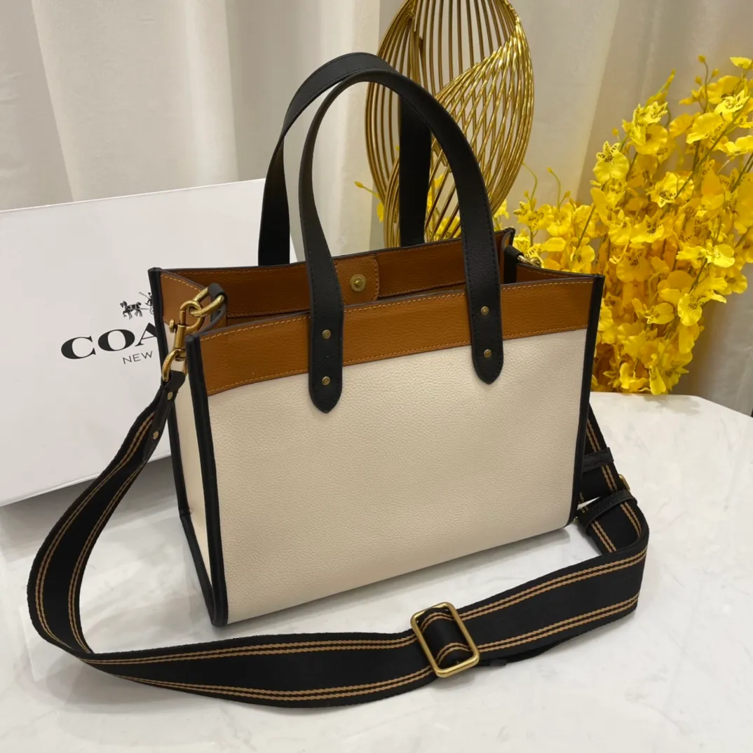 Batch 460💰. Original quality, coach/Coach's new Field30 color-blocked sports webbing small tote bag model 0777 classic simple size: 30*23*15, 🎉🎉🎉💃🌸