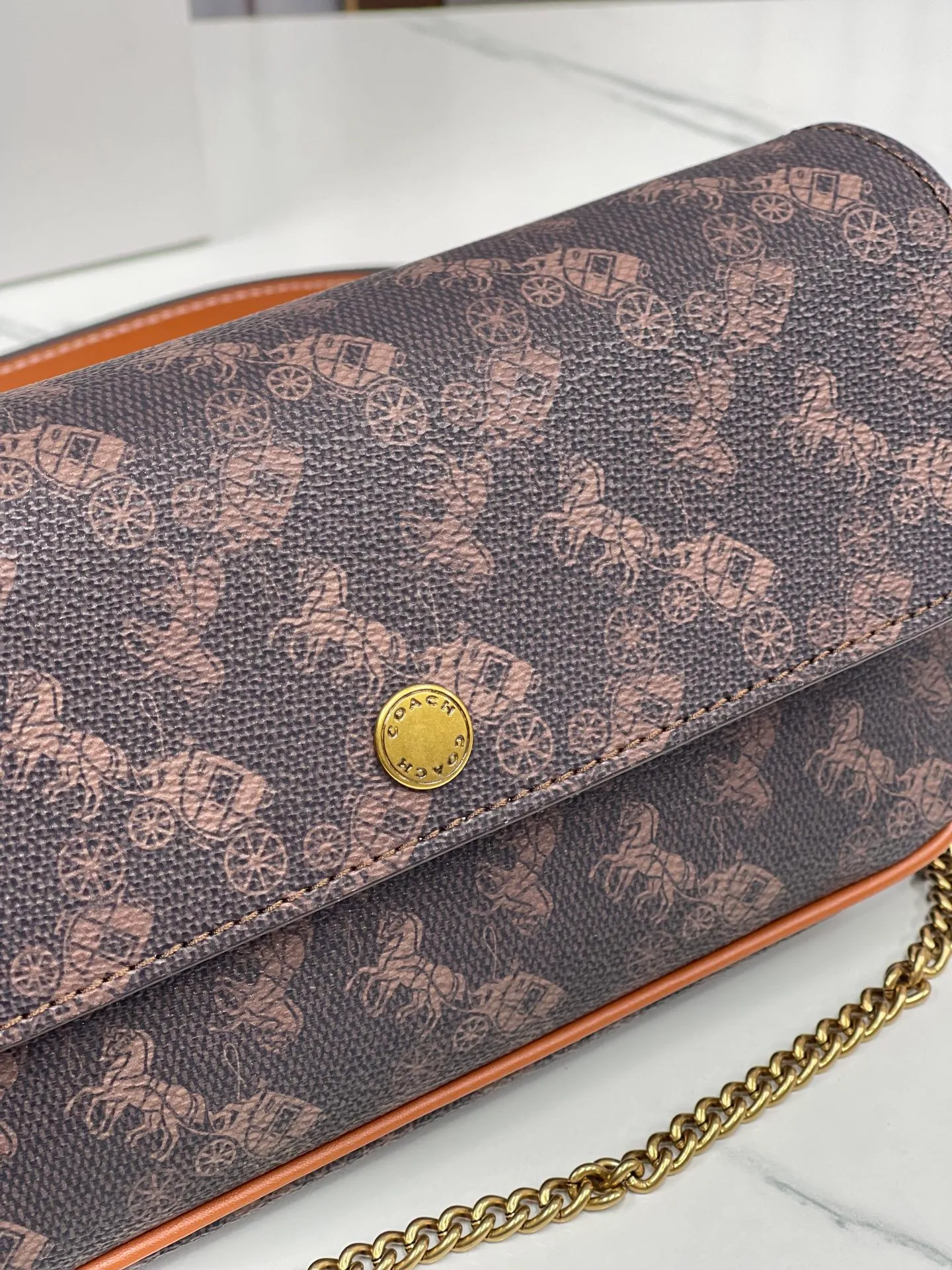 Batch 380¥💰Coach/Coach new model, CAN90 CAN91 CAN92 Brook Chain bag is a lightweight and attractive baguette bag. It is a practical small bag with clamshell design and strong privacy. There is also a large zipper layer in the bag. Metal chain and leather, with two shoulder straps, it is very convenient. The four colors are all attractive. Size 23-12-4,