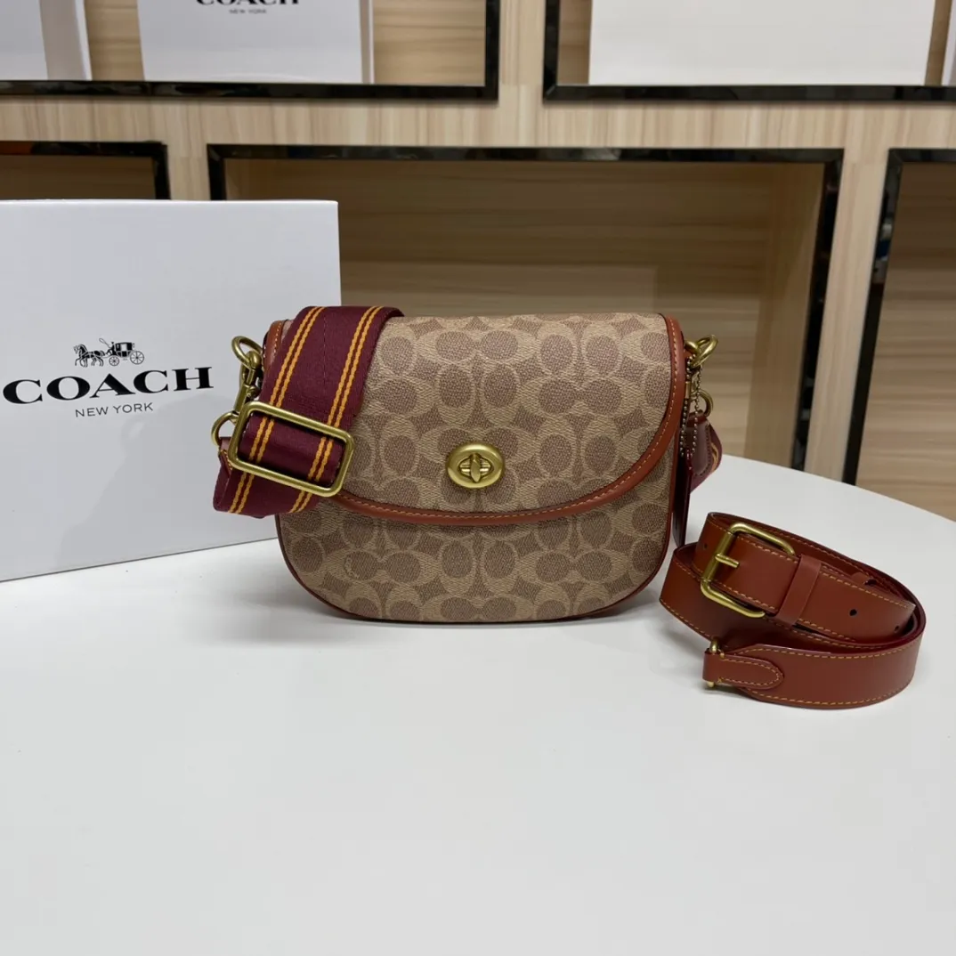 Top original order batch 460💰coach/Coach new ca094. Willow Saddle vintage saddle bag crossbody bag, 2 shoulder straps can be matched with different styles, can be salty or sweet, super classic and beautiful ~ 22x17x7.5cm