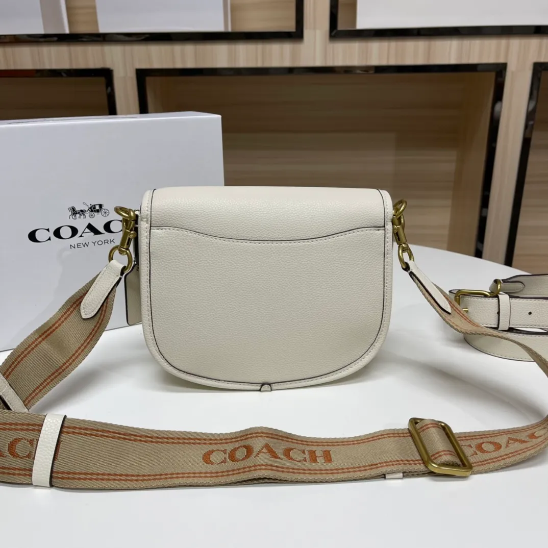 Top original order batch 460💰coach/Coach new ca094. Full leather, Willow Saddle vintage saddle bag, crossbody bag, 2 shoulder straps can be matched with different styles, can be salty or sweet, super classic and beautiful ~ 22x17x7.5cm