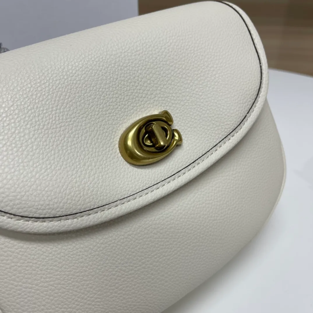 Top original order batch 460💰coach/Coach new ca094. Full leather, Willow Saddle vintage saddle bag, crossbody bag, 2 shoulder straps can be matched with different styles, can be salty or sweet, super classic and beautiful ~ 22x17x7.5cm