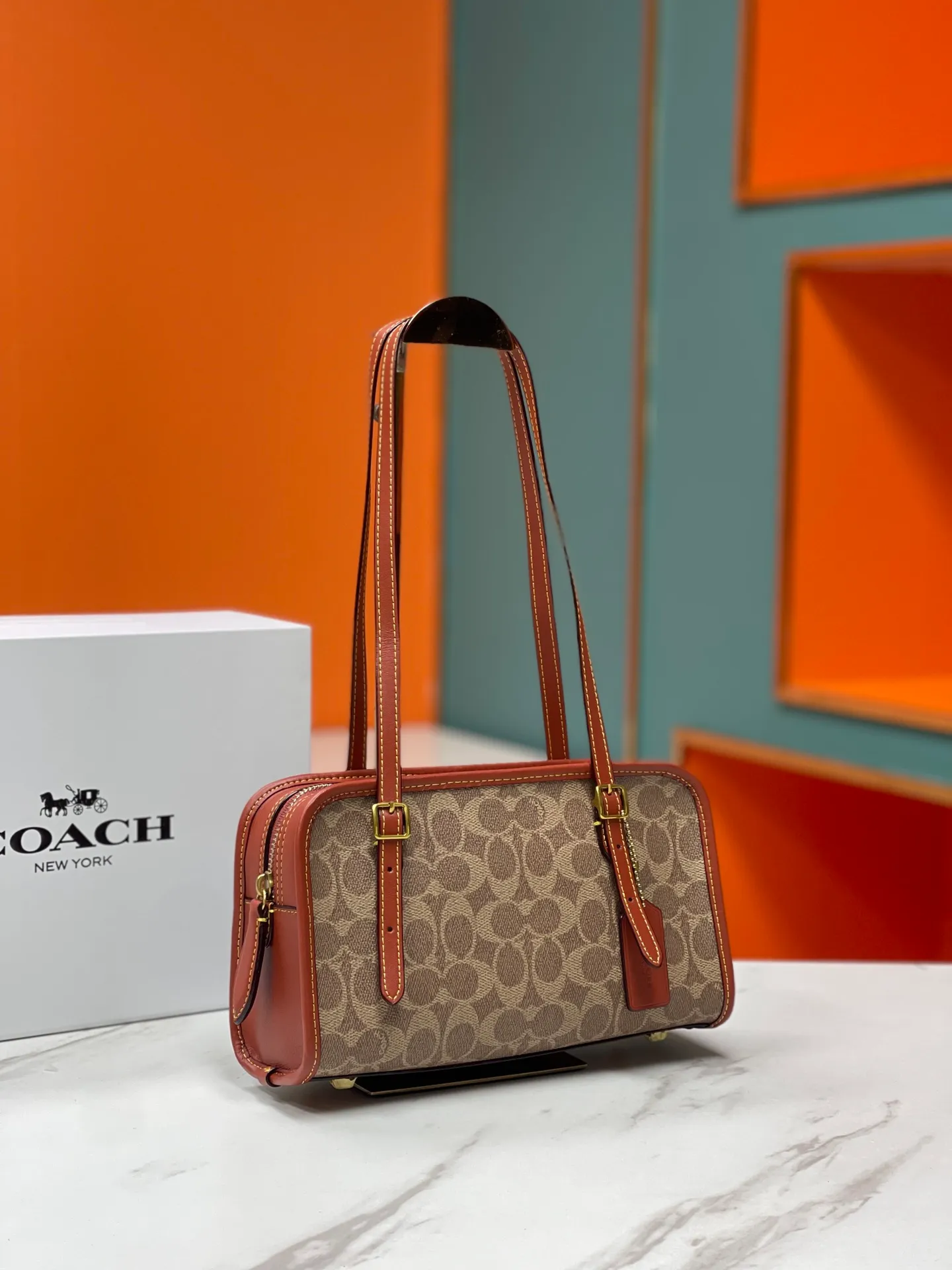 Top original order batch 420💰coach/Coach new October new product CM580 Swing Zip handbag, exquisite and versatile, especially recommended, very cost-effective, 25X15X8
