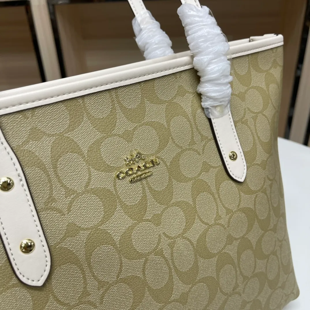 Top original order, batch 380💰Coach F58292 new shopping bag, classic C logo. Practical and versatile, can be used all year round, large capacity. Versatile! Size: 29*27*14