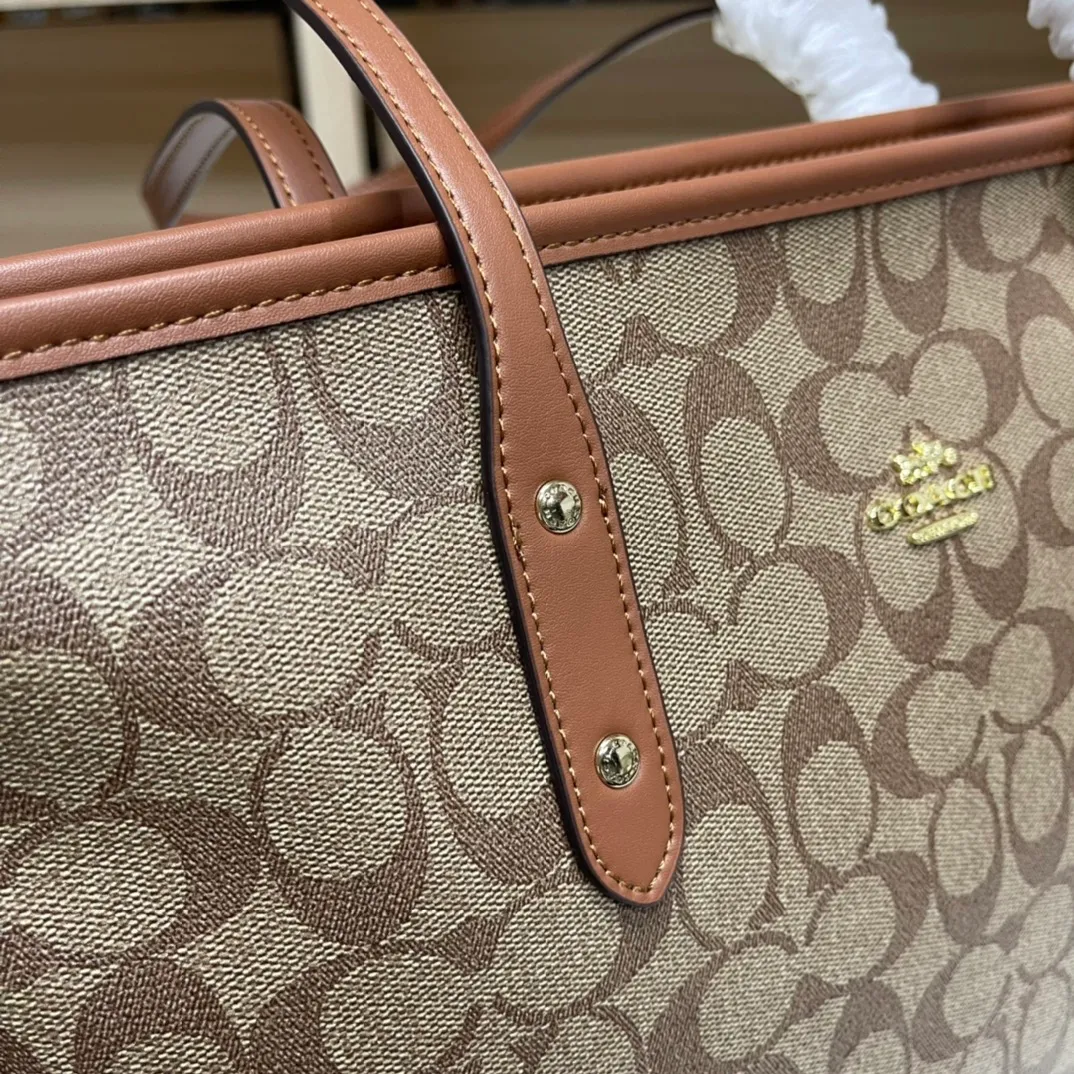 Top original order, batch 380💰Coach F58292 new shopping bag, classic C logo. Practical and versatile, can be used all year round, large capacity. Versatile! Size: 29*27*14