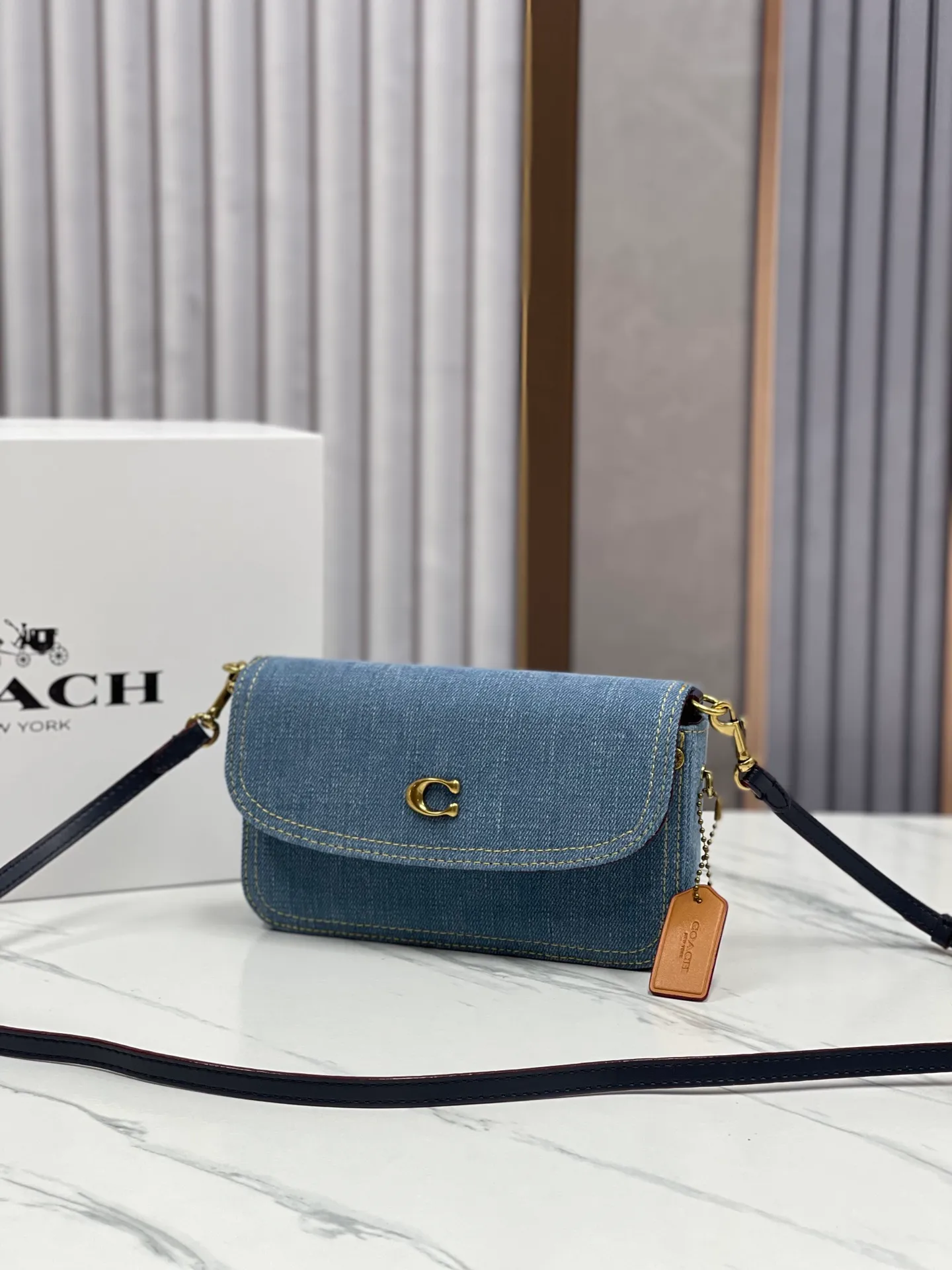 Top original order batch 420💰COACH new model CS126 counter synchronized Hayden crossbody bag fashionable simple versatile denim blue shoulder bag size 20*12*3