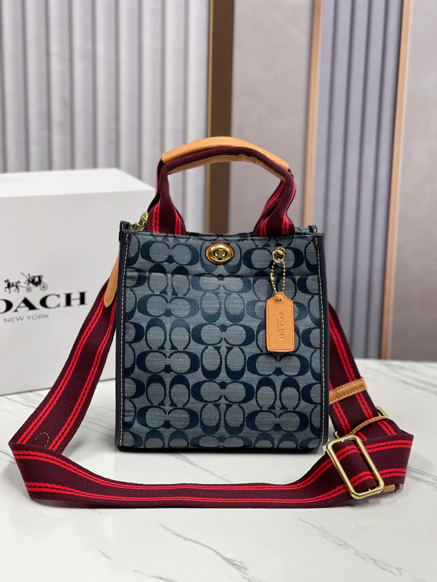 Batch 440💰Coach/Coach new model 3663, new Shambre Tote, LV special color-changing tree paste leather, with classic C-shaped LOGO cloth, exquisite handwork, ready stock, size: 22*21*12cm.