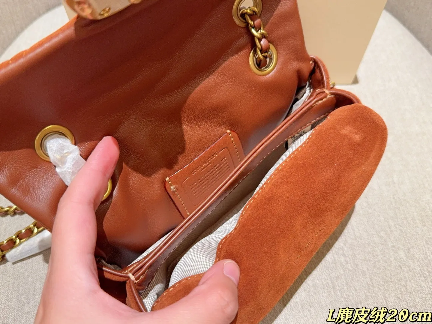 All Categories Official Website "Brand Women's Bags" Women's Bags 💙 COACH 2025 New Coach Suede Fabric Tabby20 Bacchus Bag