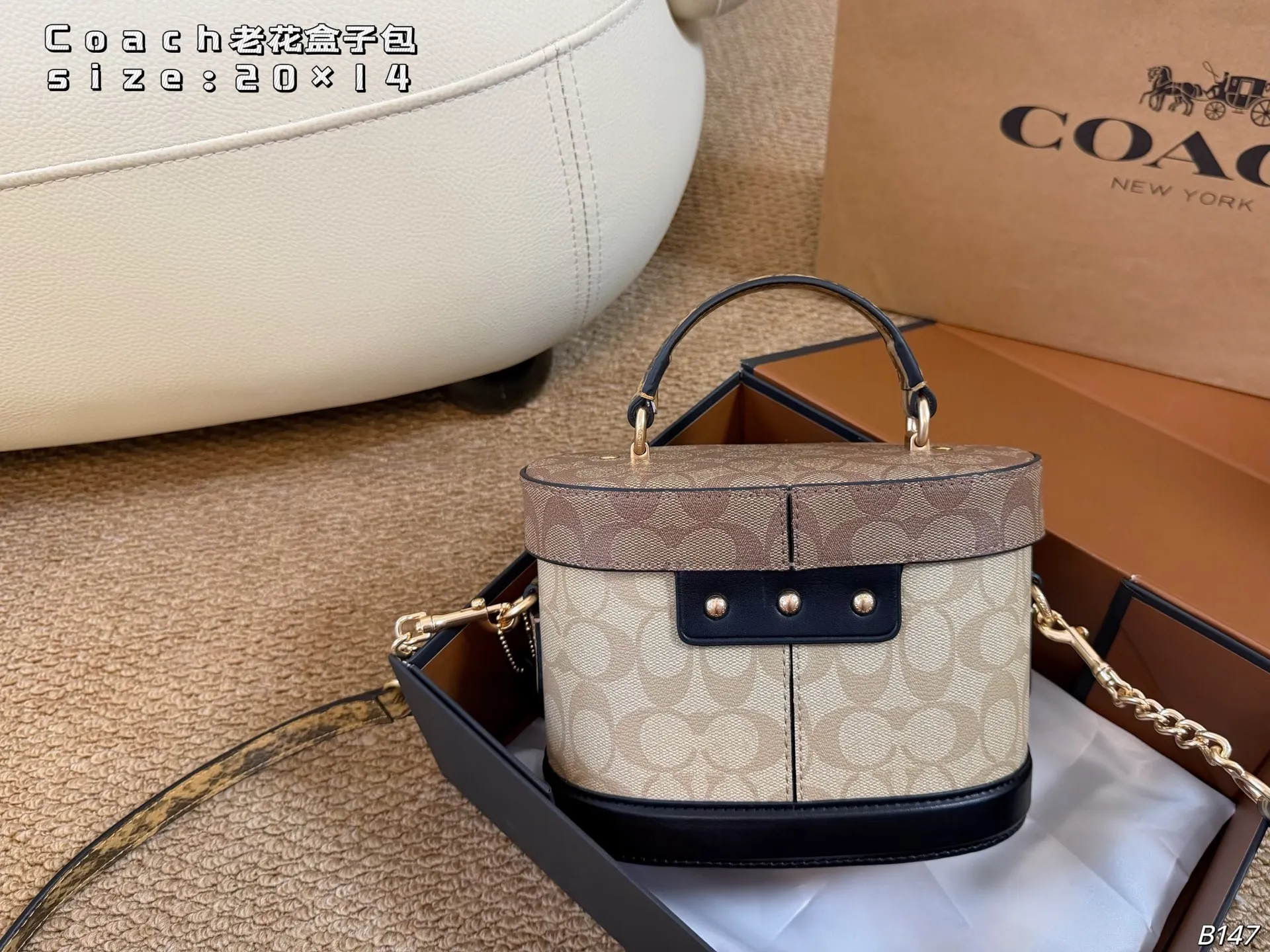 All Categories Official Website "Brand Women's Bags" Women's Bags 💙 COACH 2026 New COACH Presbyopia Box Bag
