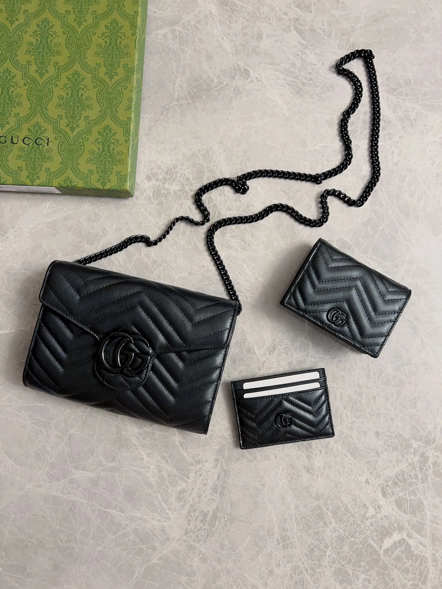 💰350 🇮🇹🇮🇹Original new product on the market! (card holder ~ wallet) counter quality, top-quality original goods, real photos! Style No. 466492 Black Double G~🎈🎈🎈Dimensions: Width 11X Height 8X Side Width 3, 👏👏👏 Shipped