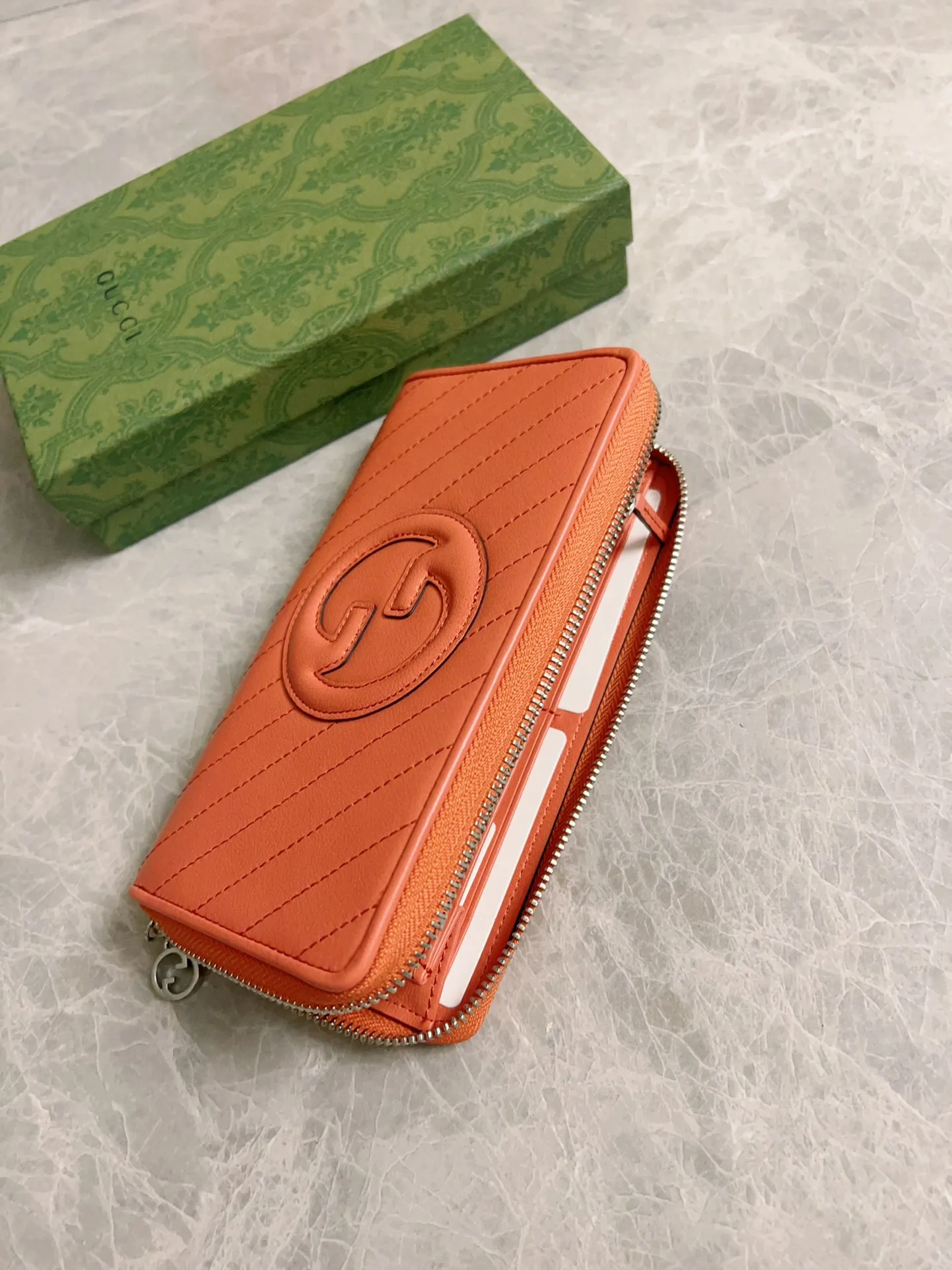 💰480🇭🇺🇭🇺Gucci Blondie series full zipper wallet Model: 760312 Size: 11 (length) x 19.5 (width) x 3cm (thickness) Color: pink/original leather. Made in Italy