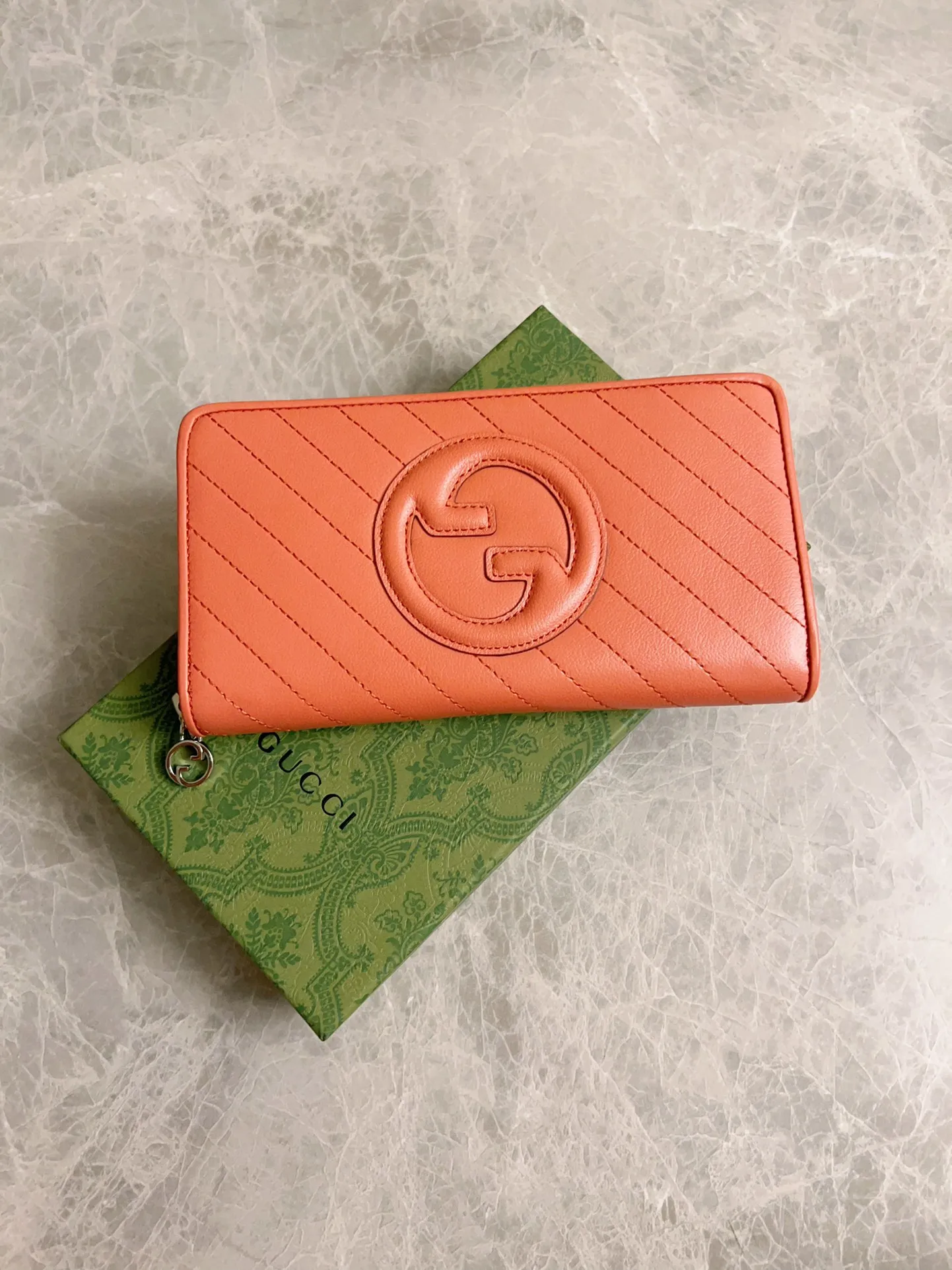 💰480🇭🇺🇭🇺Gucci Blondie series full zipper wallet Model: 760312 Size: 11 (length) x 19.5 (width) x 3cm (thickness) Color: pink/original leather. Made in Italy