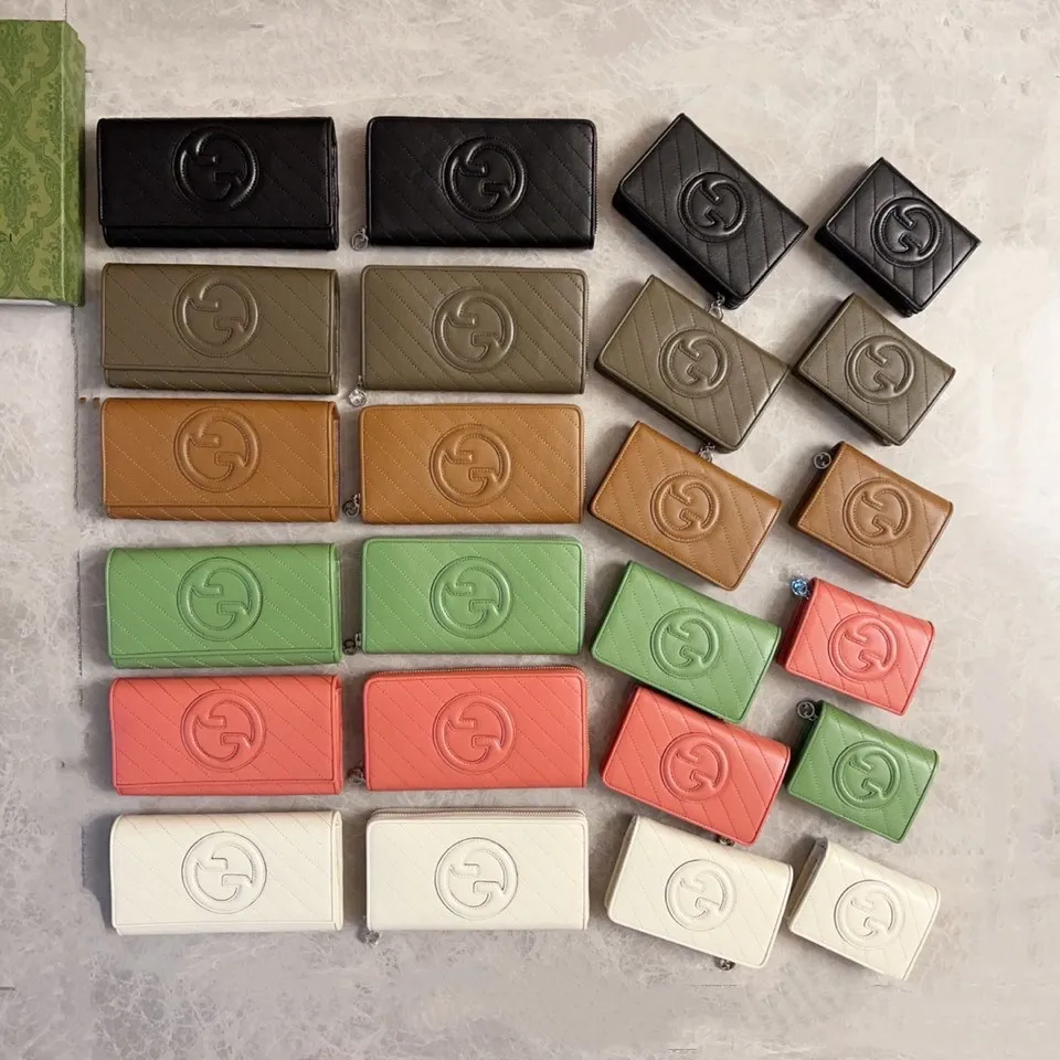 💰410 🇭🇺🇭🇺Gucci Blondie series card holder wallet Model: 760317 Size: 11x8.5x3cm (thick) Color: white, black, gray, brown, pink, green/original leather. Made in Italy