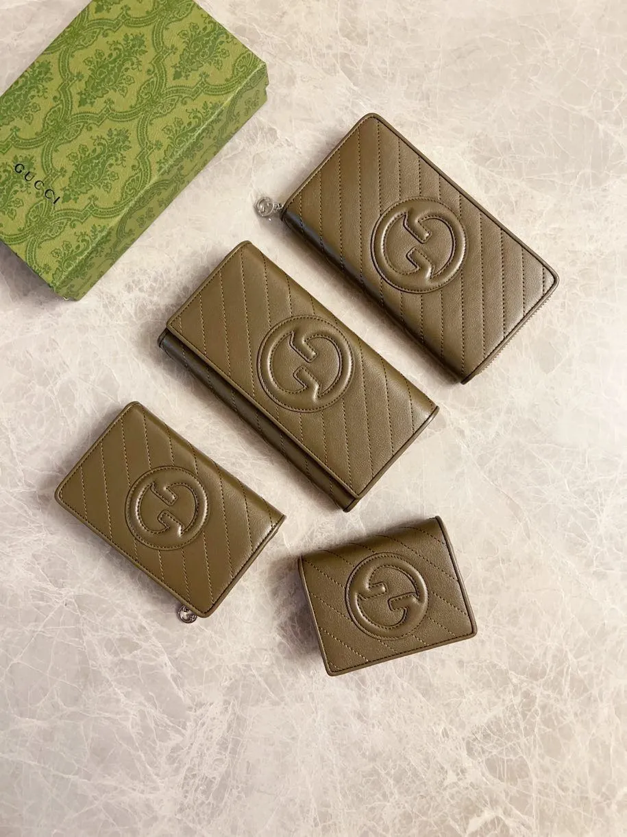 💰410 🇭🇺🇭🇺Gucci Blondie series card holder wallet Model: 760317 Size: 11x8.5x3cm (thick) Color: white, black, gray, brown, pink, green/original leather. Made in Italy