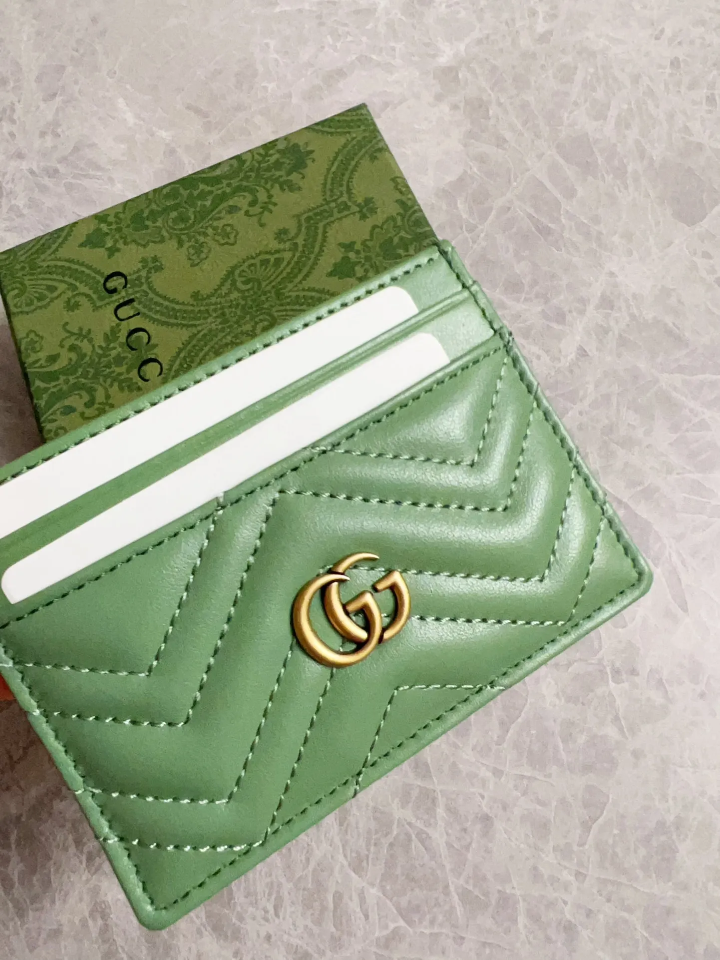 💰220 🇮🇹🇮🇹Gucci’s latest avocado green 🥑🥑～Counter quality, top-quality original goods, real photos! 🥑🥑Model: 443127, size: 10x7cm🥑🥑