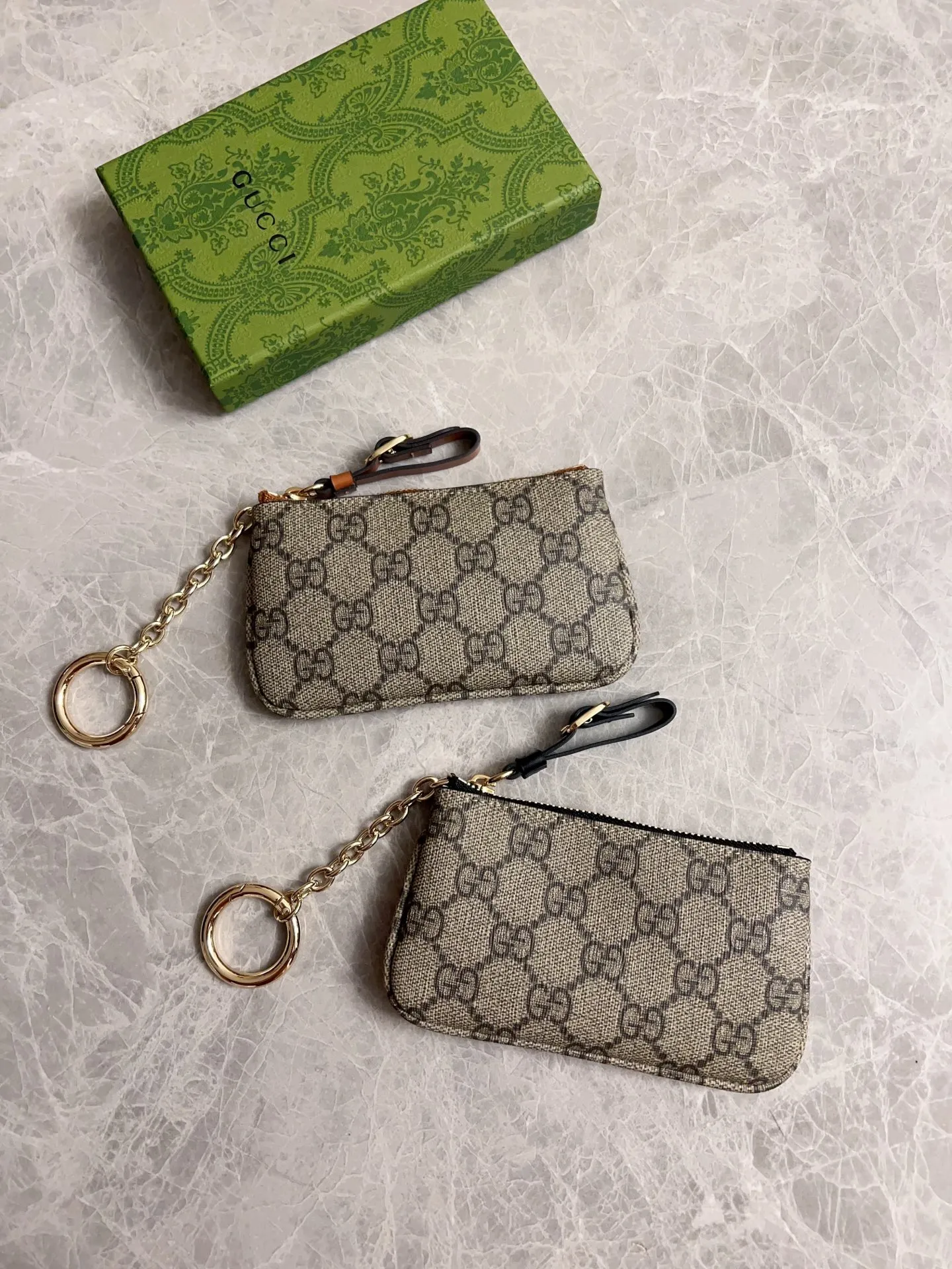 💰340🇮🇹🇮🇹Gucci’s latest GG Supreme premium PVC with original cowhide small wallet/key bag/lipstick bag🌾🌾Model: 819113, size: 12×7.5cm
