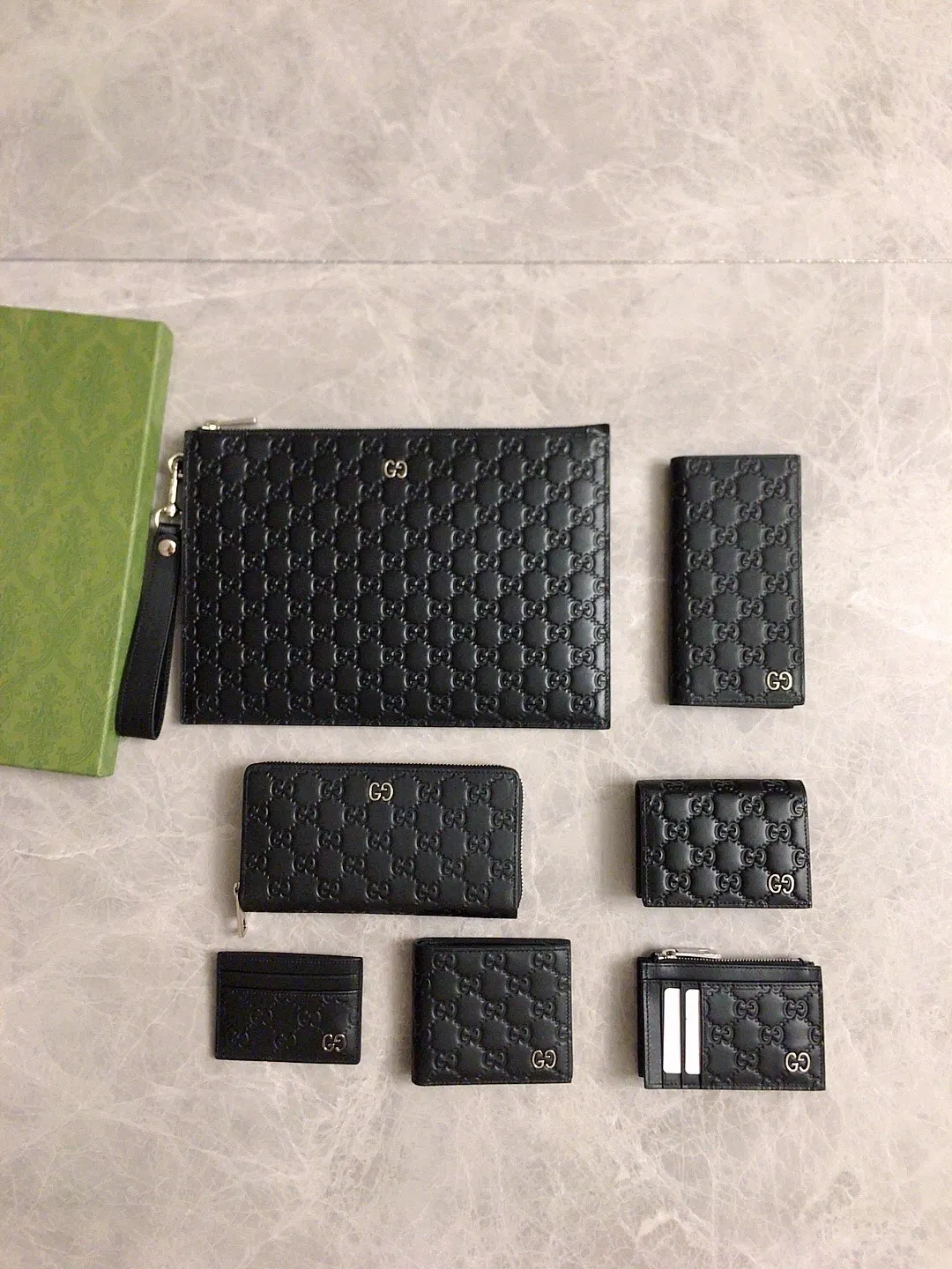 💰360🇭🇺🇭🇺New men's suit clip wallet👓👓Counter quality, authentic mold opening, real shot! 👓👓Original cowhide~Using hot-pressed exquisite printing, thick to the touch, with the latest~double GG metal logo👓👓Fashionable and generous, low-key luxury,👓👓Model: 473920, size: 19x 10cm
