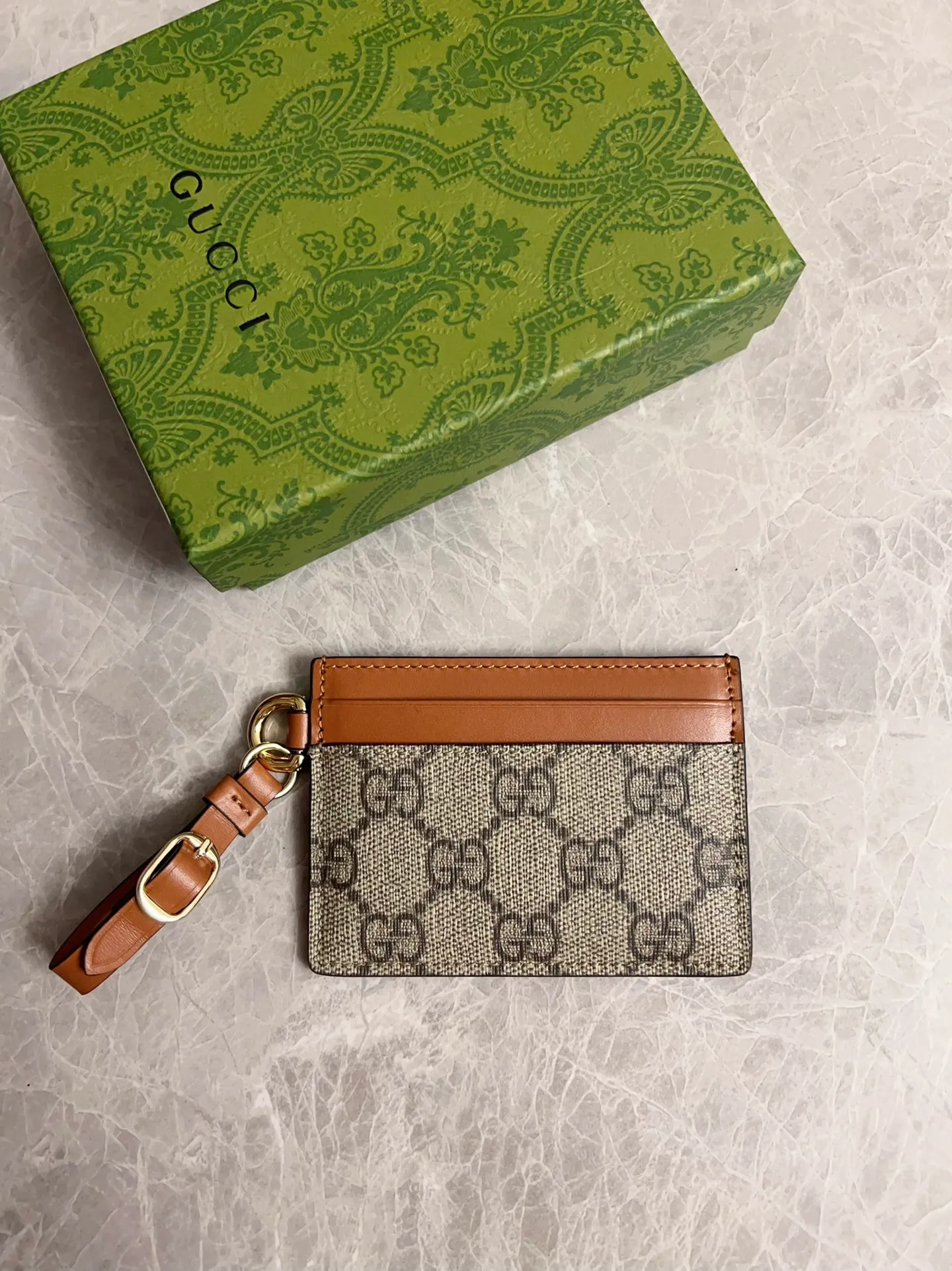 💰260 🇮🇹🇮🇹Gucci’s latest GG Supreme premium PVC with original cowhide card bag🌾🌾Model: 819121, size: 10×7cm