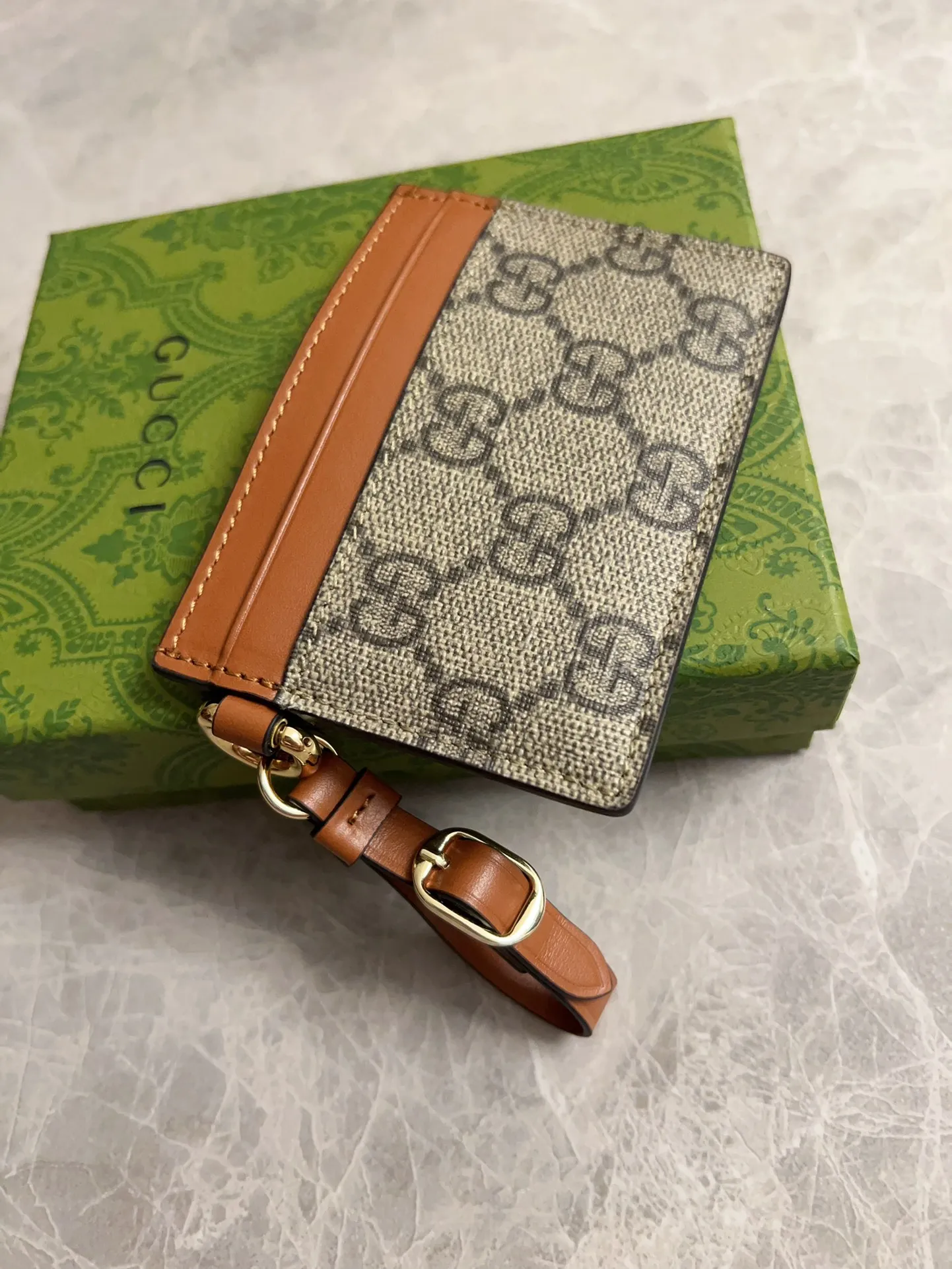 💰260 🇮🇹🇮🇹Gucci’s latest GG Supreme premium PVC with original cowhide card bag🌾🌾Model: 819121, size: 10×7cm