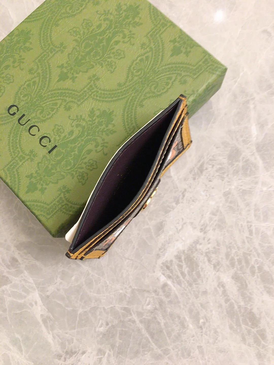 💰230🇭🇺🇭🇺GUCCI KAI Kim Jong-in Joint Bear Series🍃🍃 Small Card Holder🍃🍃Model: 660512, Size: 10x7cm, 🍃🍃Produced in original leather!