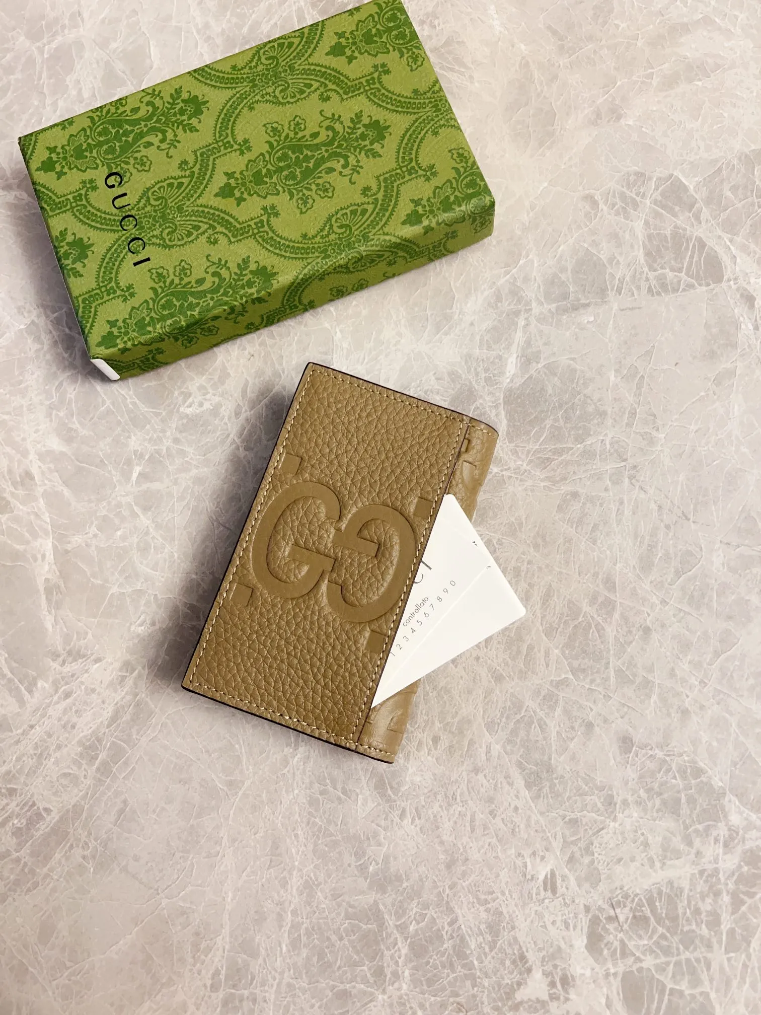 💰330 🇮🇹🇮🇹 New GG Ophidia👉New super double G series pressed G card holder, original leather shipped! 🫥🫥Size: 7.5x12cm, Model: 739478