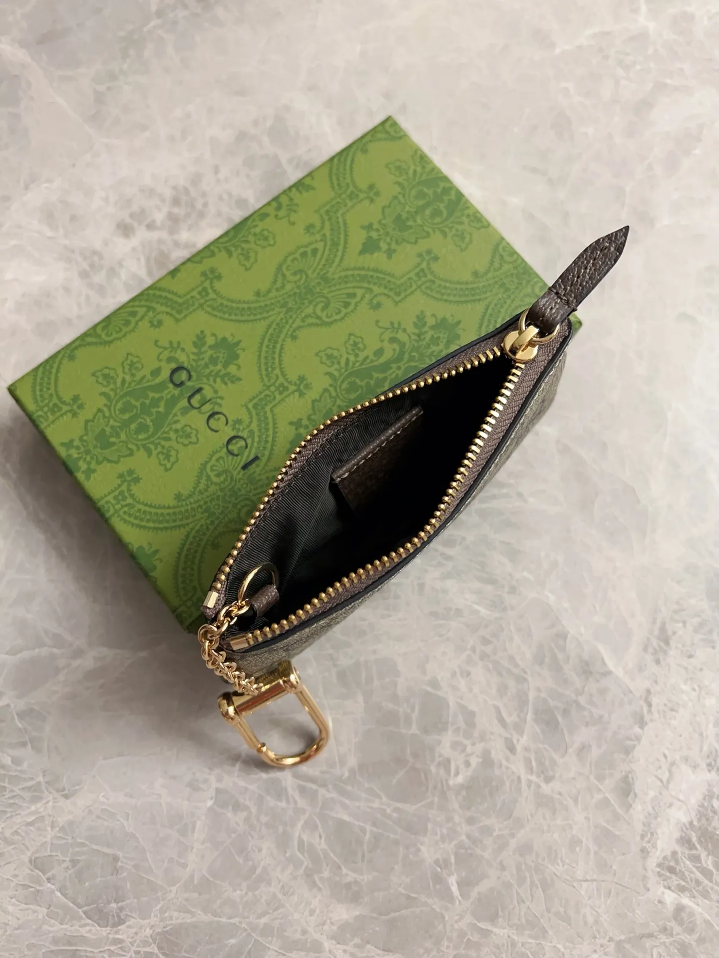 💰340 🇭🇺🇭🇺GG brand new small coin purse ~ lipstick bag 🪅🪅 Made of imported cowhide leather and PVC , 🪅🪅 with exquisite original factory double G hardware 🪅🪅, flexible and unique hook buckle, small and exquisite, great effect, model: 772321, color: brown pvc, size: 12x7.5x1.5cm