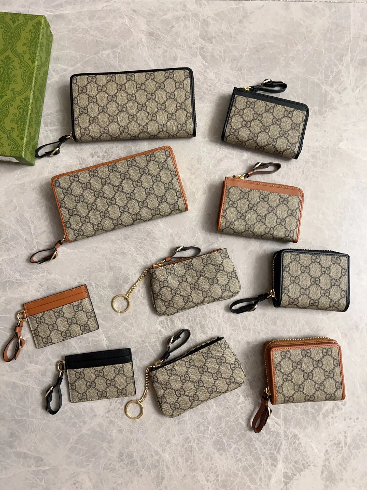 💰460 🇮🇹🇮🇹Gucci’s latest GG Supreme premium PVC with original cowhide leather wallet🌾🌾Model: 821803, size: 19×10x2.5cm