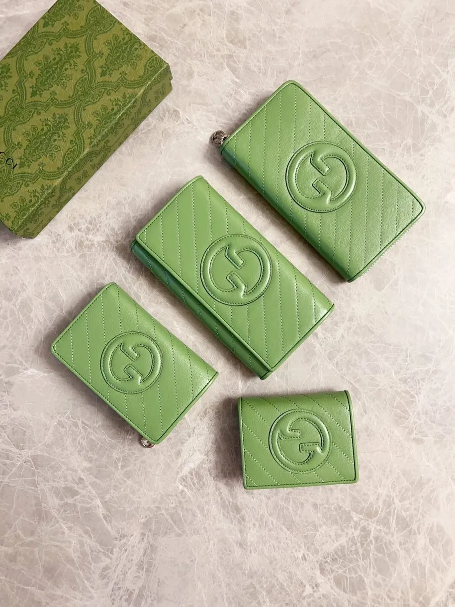 💰410 🇭🇺🇭🇺Gucci Blondie series card holder wallet Model: 760317 Size: 11x8.5x3cm (thick) Color: white, black, gray, brown, pink, green/original leather. Made in Italy