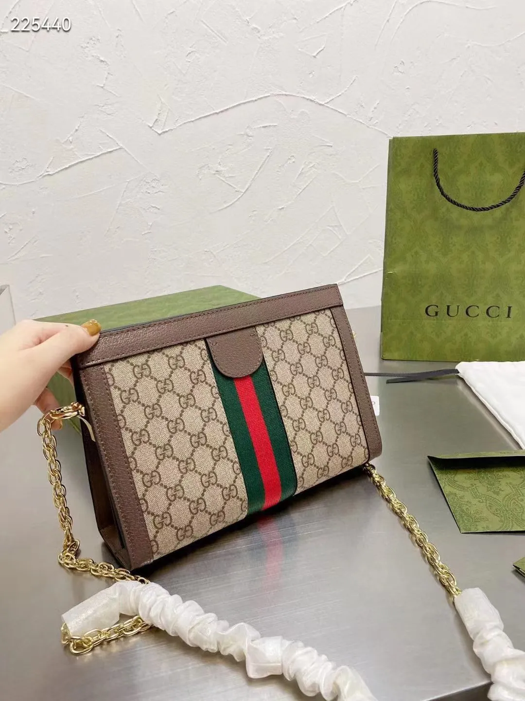 All categories Official website "Brand Women's Bags" Women's Bags 💙 GUCCI 2022 official new Gucci crossbody bag wholesale 58001300 Original order quality Size: 27-18 cm