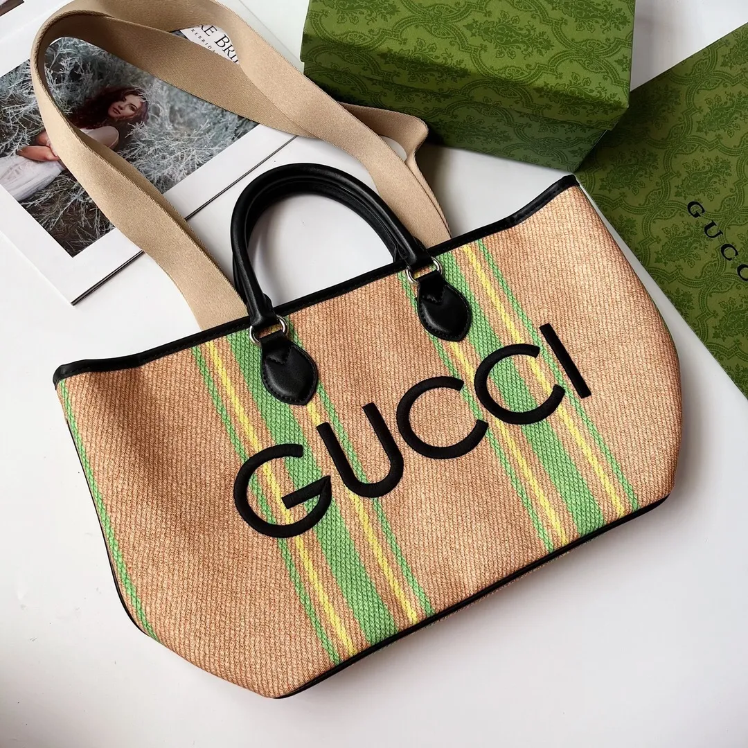 All Categories Official Website "Brand Women's Bags" Women's Bags 💙 GUCCI 2024 New GUCCI Tote Canvas Bag
