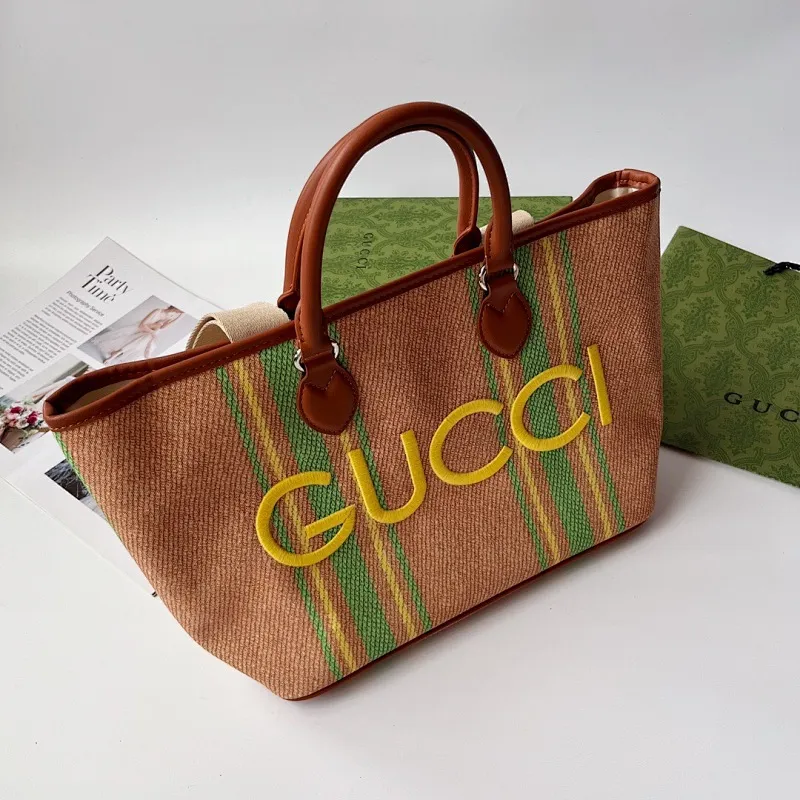 All Categories Official Website "Brand Women's Bags" Women's Bags 💙 GUCCI 2024 New GUCCI Tote Canvas Bag