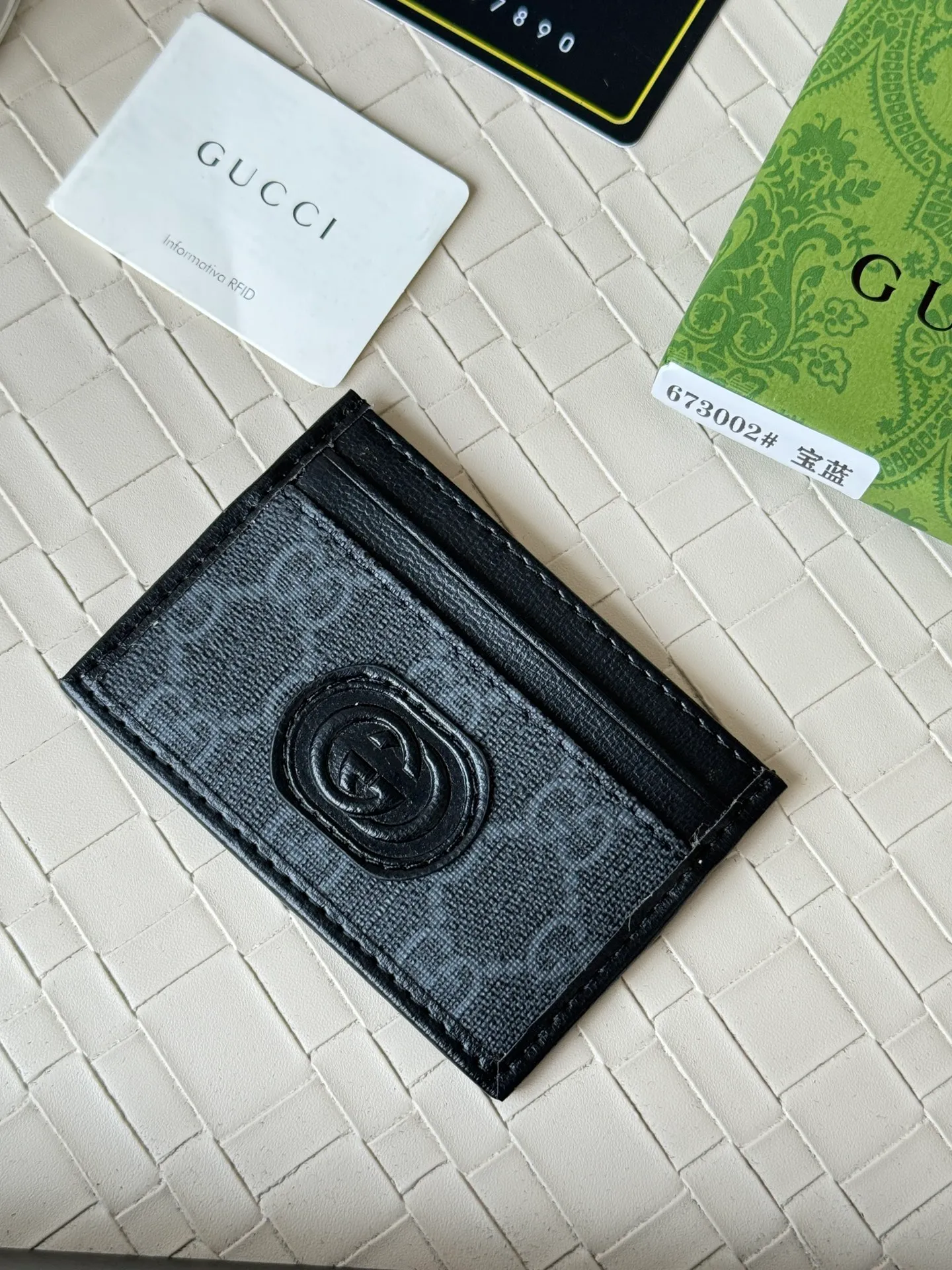 💰100 Real photos of gucci’s latest (card holder)! PVC with cowhide, model number 673002, size: 10cmX7cm