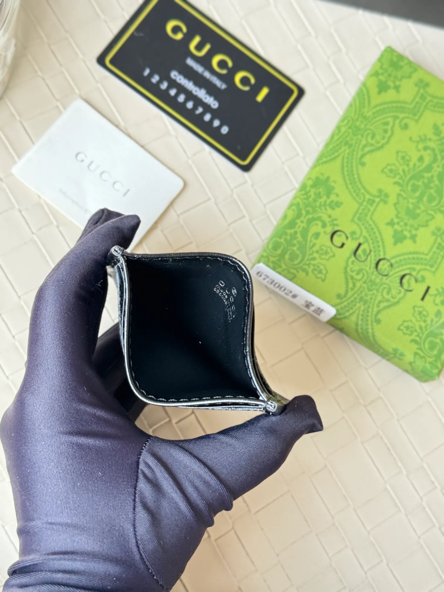 💰100 Real photos of gucci’s latest (card holder)! PVC with cowhide, model number 673002, size: 10cmX7cm