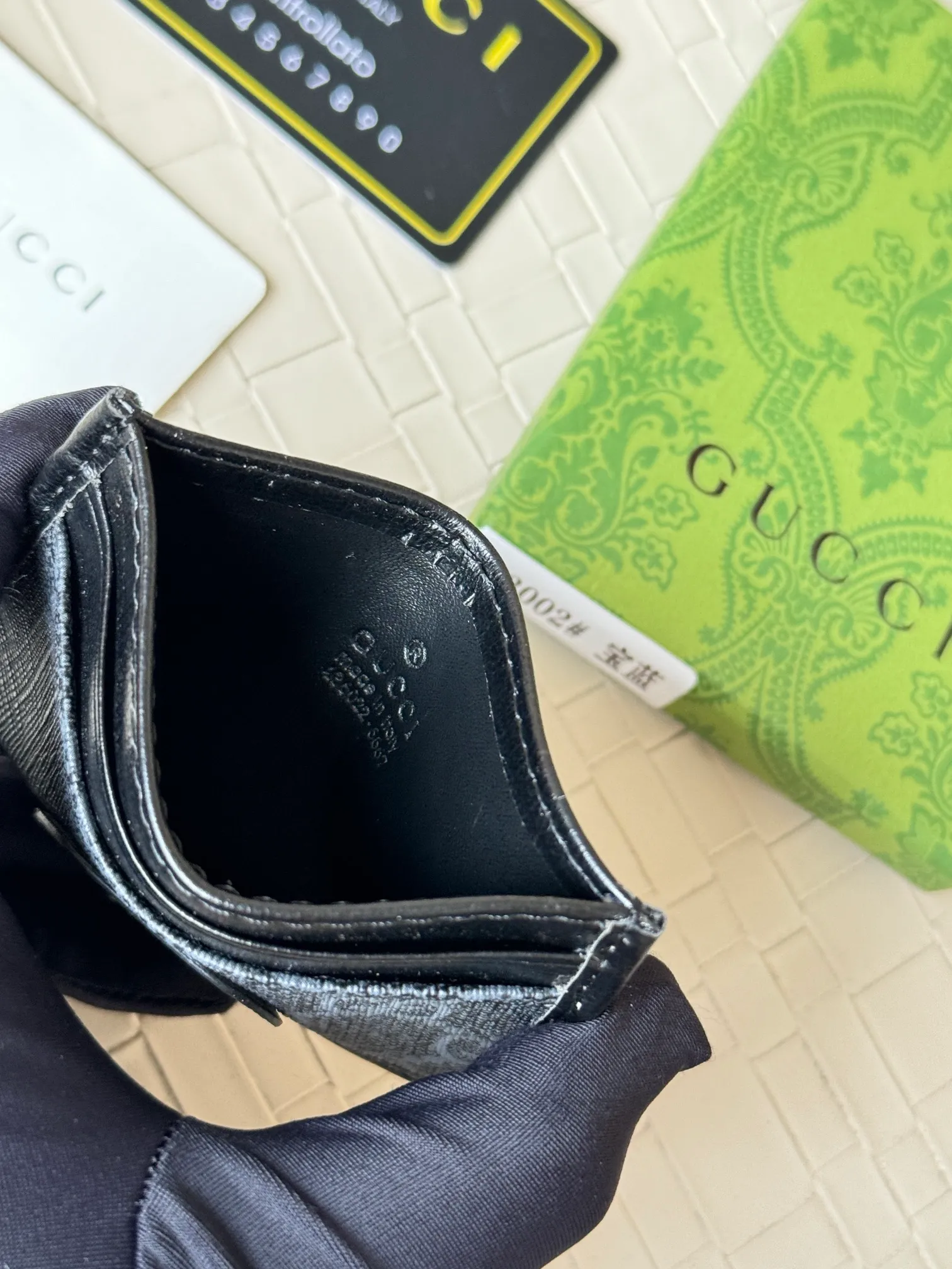 💰100 Real photos of gucci’s latest (card holder)! PVC with cowhide, model number 673002, size: 10cmX7cm