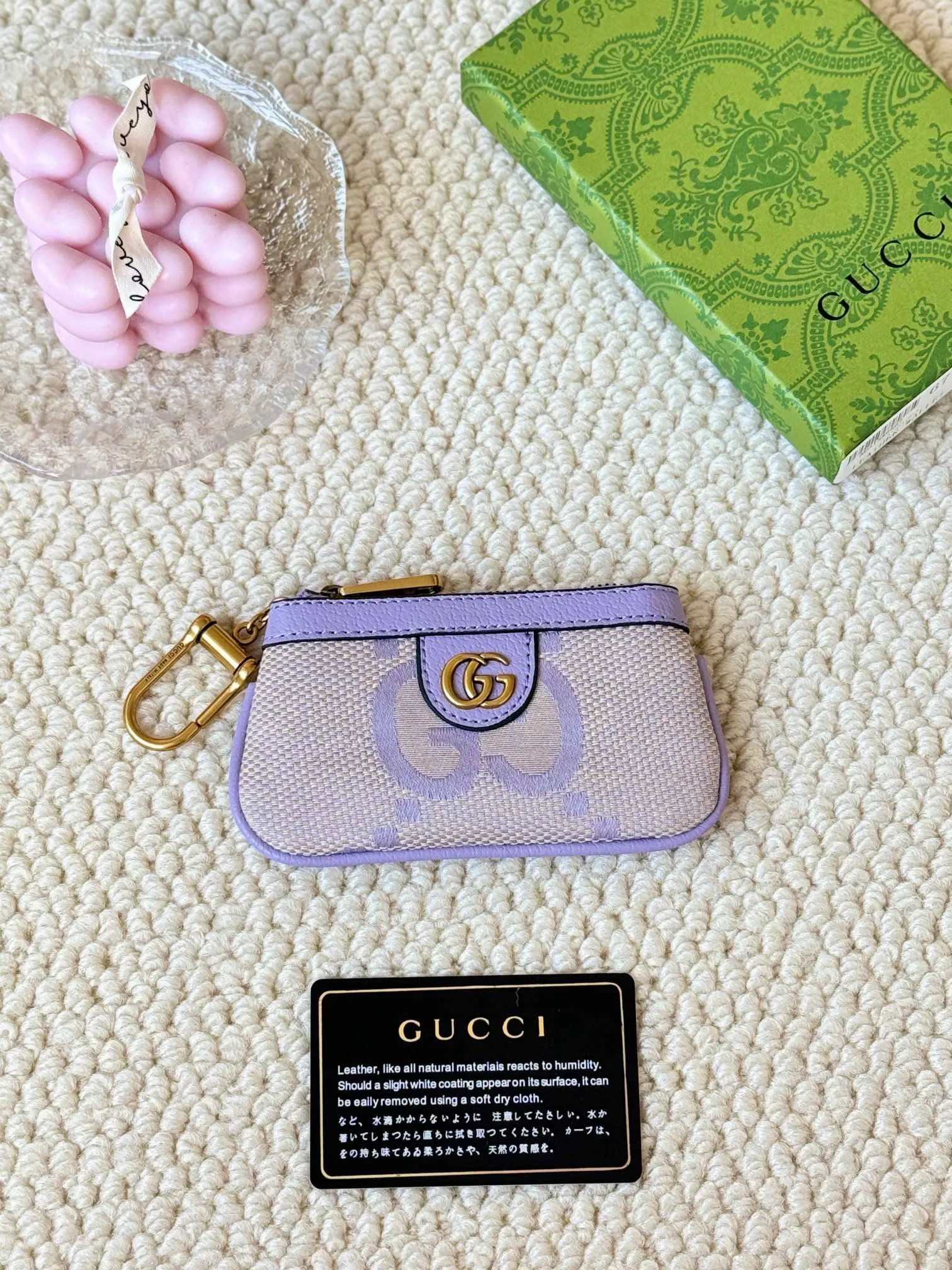 💰140 gucci new small coin purse ~ lipstick bag! Cowhide + PVC with exquisite original factory hardware! Flexible and unique hook buckle, small and exquisite, with great effect. Model: 671722, size: 12x7.5x1.5cm.