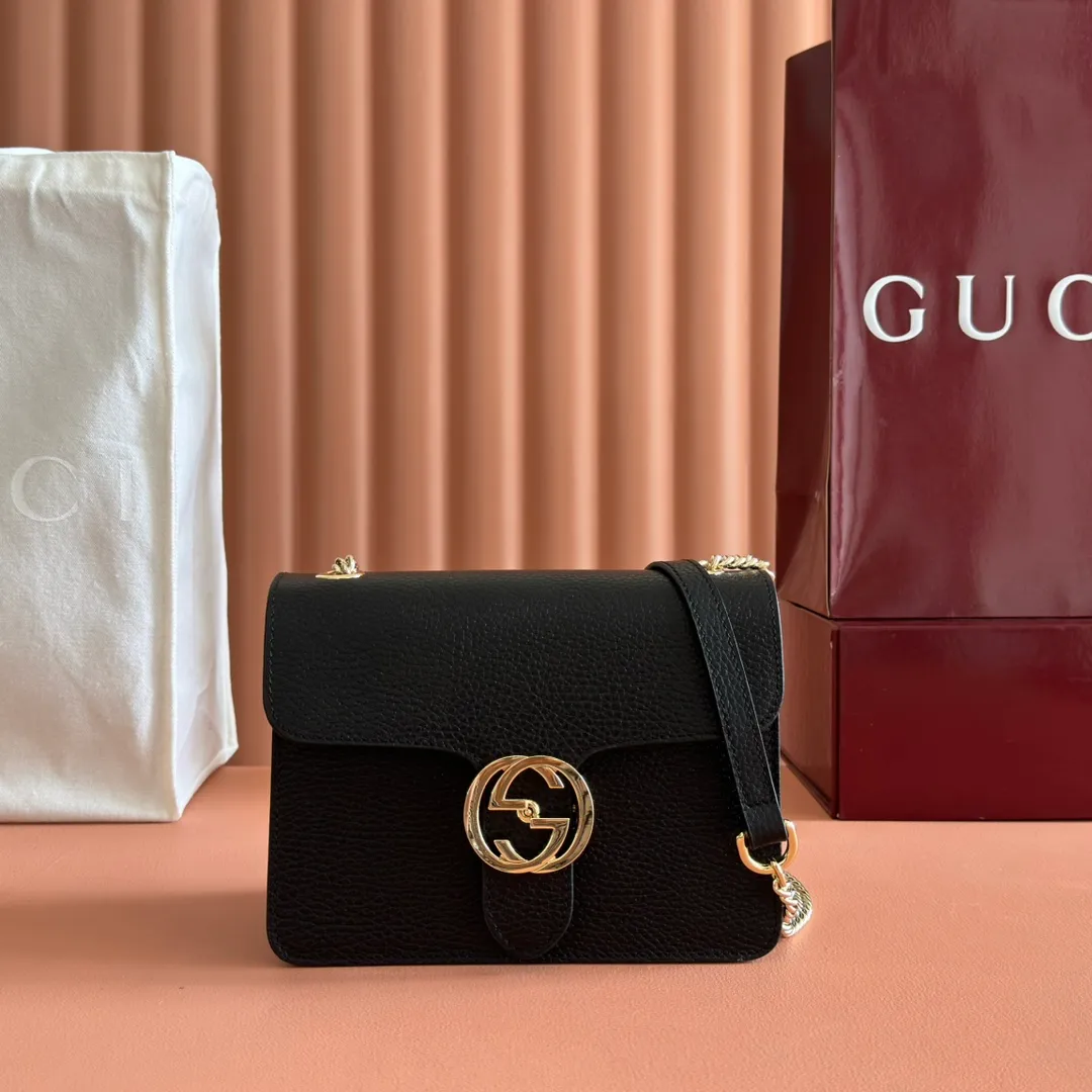 p1160. 💋💋💋【Original leather with complete packaging】‼ G Home 👉Classic and exquisite slide lock, customized hardware accessories G⚡The latest season continues the classic 💁♀Real photos📷. Model: 510304. Dimensions: Width 20*Height 15*Side width 7.5.