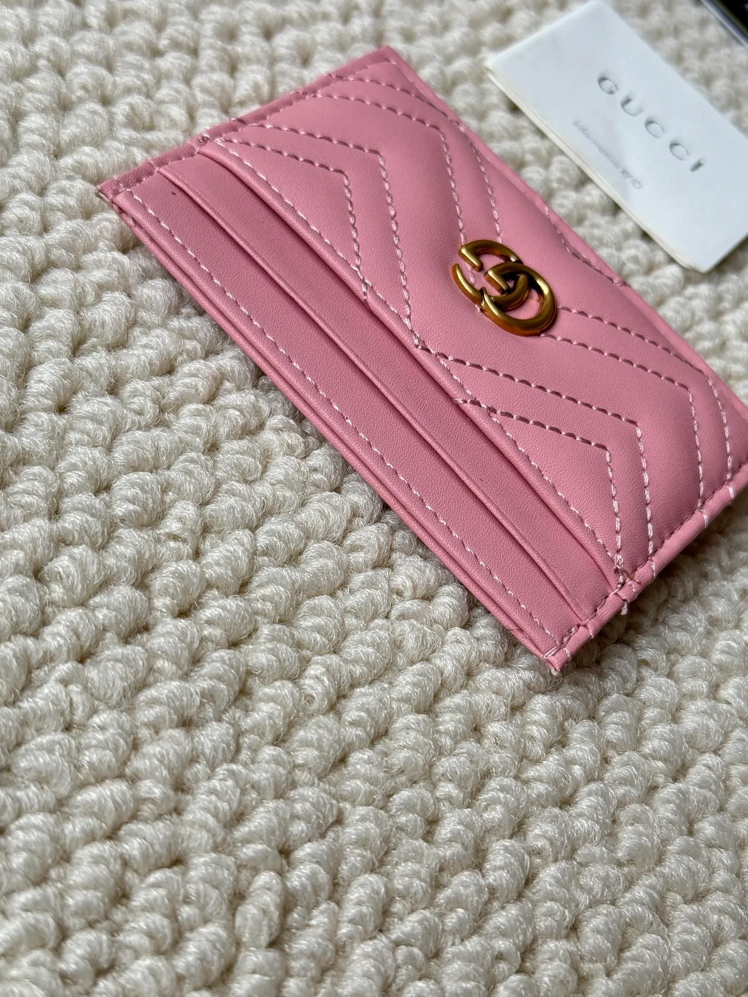 💰100 gucci cowhide mini card holder, real photo! Double G wave pattern small card holder, retro gold metal accessories, model number 443127, humanoid pattern, size: 10x7