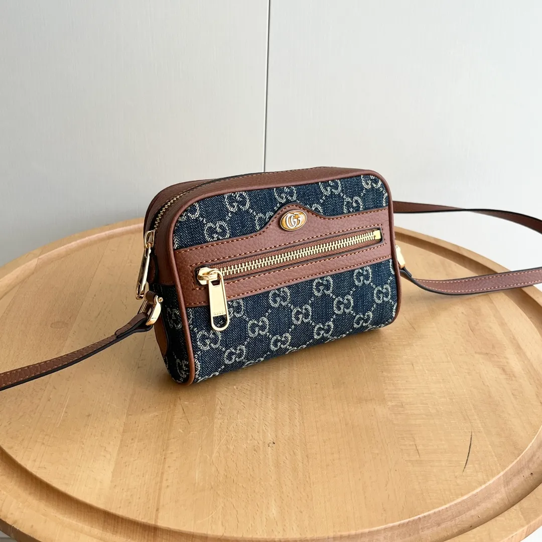 Actual shot #💰260 Model: 517350 Size: 17.5*12*5.5cm Gucci Ophidia series can be said to be out of control in retro style Crossbody shoulder strap🉑️Adjustable shoulder strap✅Keychain included