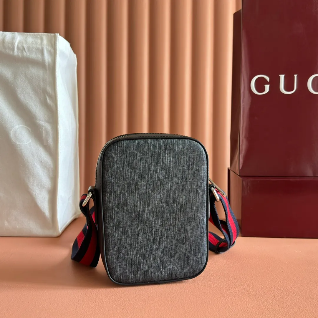 p700. 💋💋💋【Original leather accessories🌈 Equipped with full counter packaging】🔥🔥 G Home. The latest mini men's bag, original leather, top hardware, model number 598103 vinyl, size 14.5*18*6cm