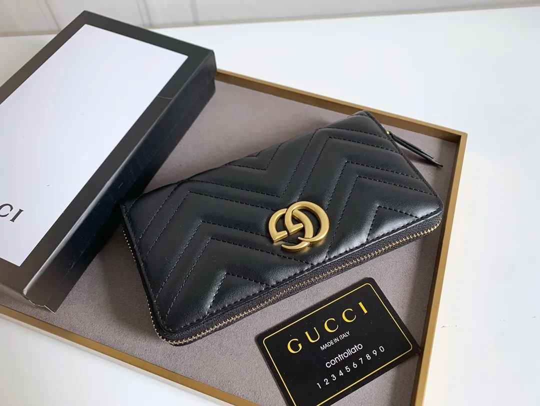 💰160 Top original version💎 🇮🇹Gucci🅿soho women's classic zipper wallet🔸Made of first-layer grained cowhide leather, soft and delicate🔅GG🌹Exquisite handwork, original quality, authentic shooting Model: 443123 Size: 19x10x3.