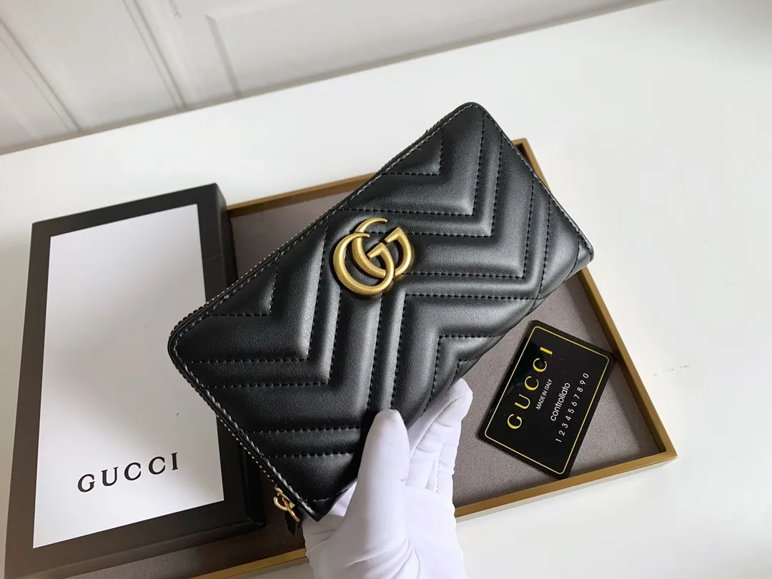 💰160 Top original version💎 🇮🇹Gucci🅿soho women's classic zipper wallet🔸Made of first-layer grained cowhide leather, soft and delicate🔅GG🌹Exquisite handwork, original quality, authentic shooting Model: 443123 Size: 19x10x3.