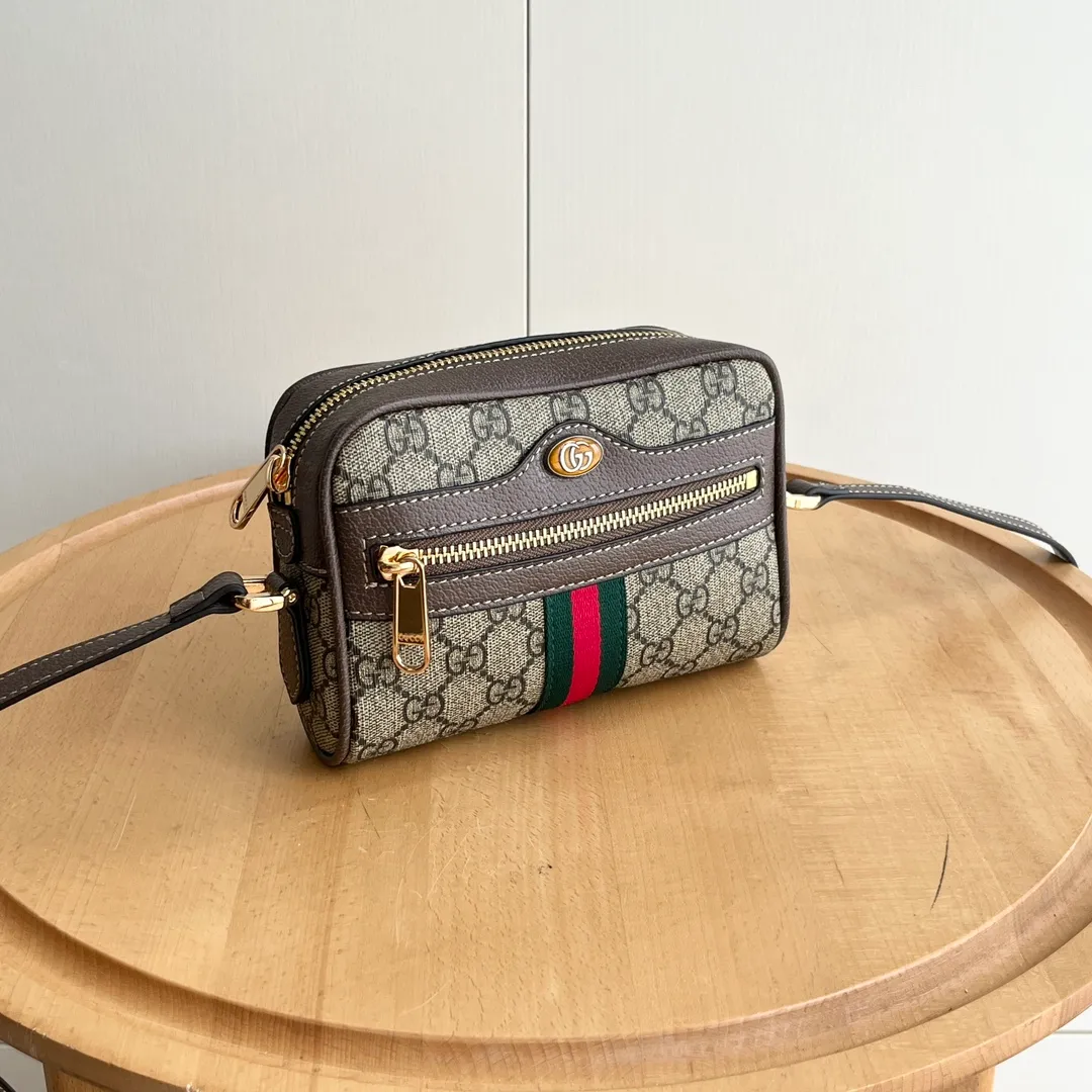 Actual shot #💰260 Model: 517350 Size: 17.5*12*5.5cm Gucci Ophidia series can be said to be out of control in retro style Crossbody shoulder strap🉑️Adjustable shoulder strap✅Keychain included