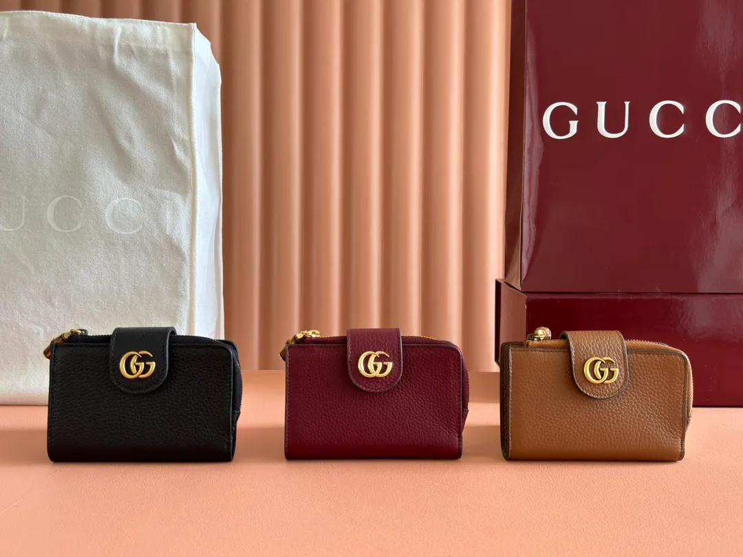 💋💋💋The new GG Marmont👉 series zipper long clip is shipped in red/original leather. Model: 739498. short video