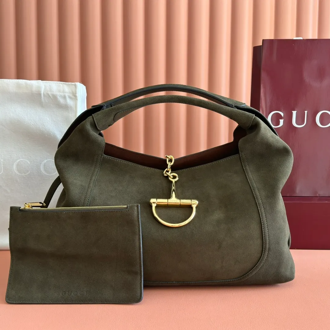 💋💋💋【New Product】Gucci Softbit series large shoulder bag, brown matte/original leather has been shipped, 🐍27.5cm model: 837466. short video